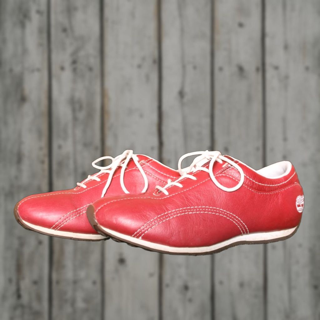 Timberland TIMBERLAND Red Leather Sneakers Women's 6M Sneaker Shoes Leather Red Womens Size US 6 / IT 36 - 1 Thumbnail