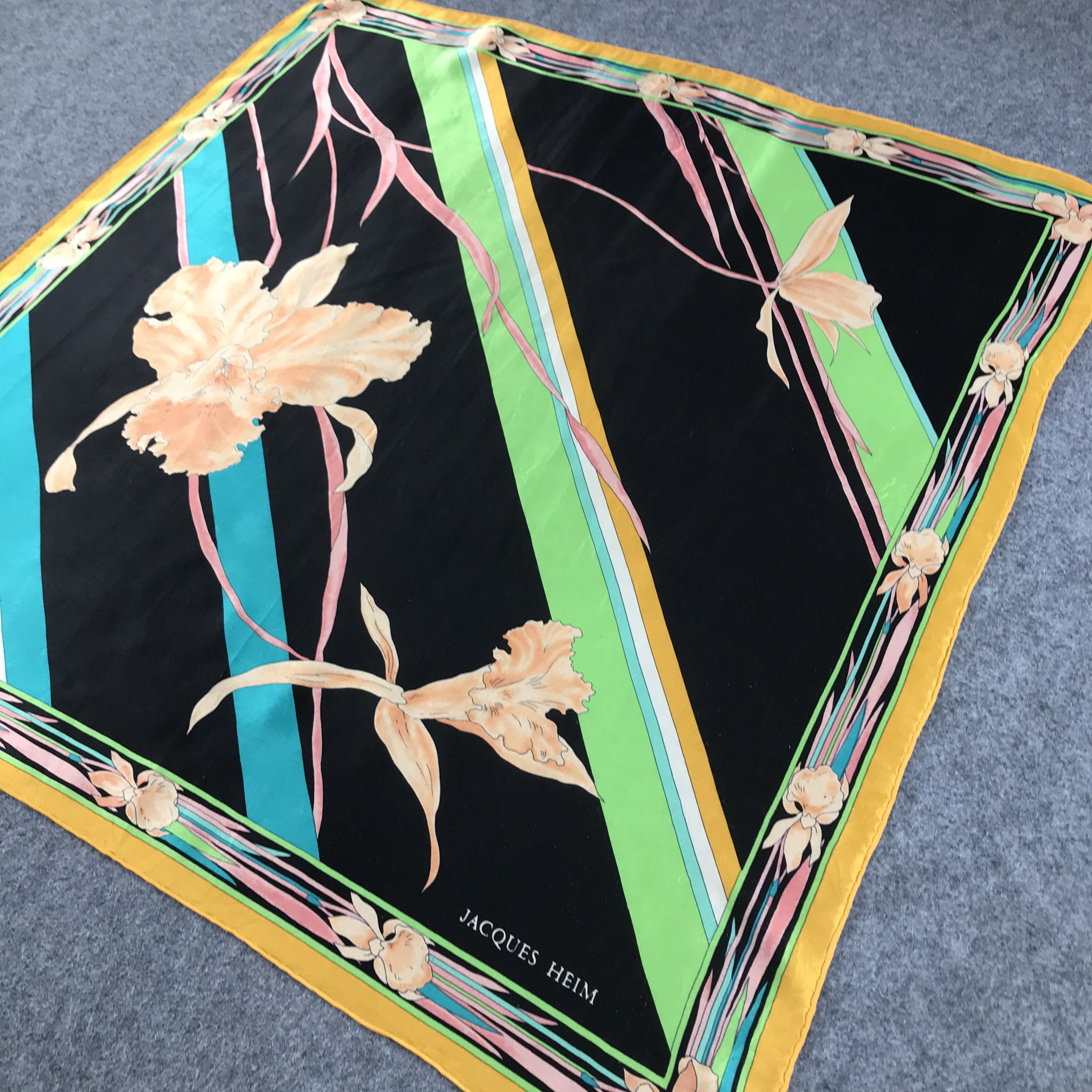 Vintage Vintage Jacques Heim Floral Silk Scarf M168 Size ONE SIZE - 4 Thumbnail