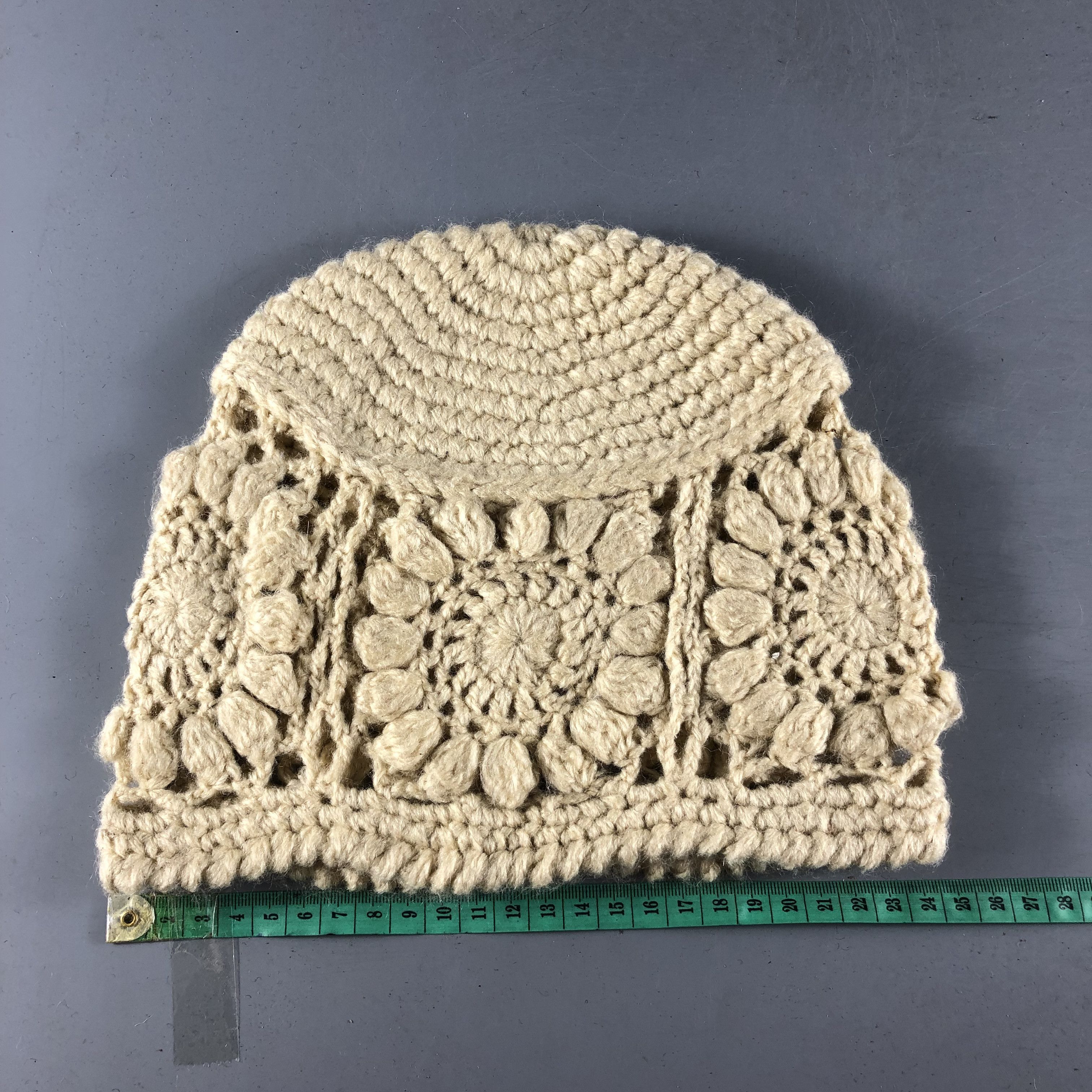 Vintage Floral Knit Crochet Wool Beanie Snowcap Snow Hat B1057 Size ONE SIZE - 3 Thumbnail