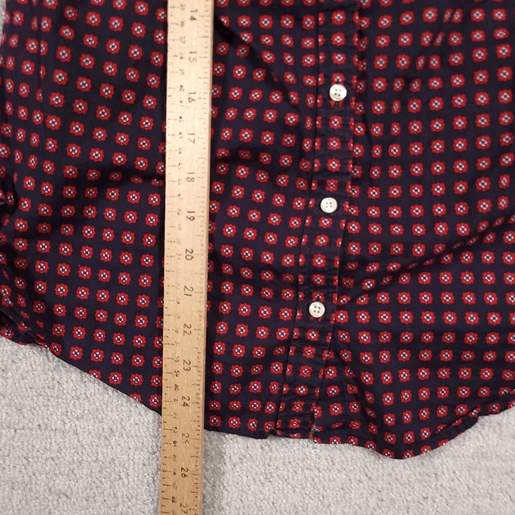 Talbots Talbots Shirt Womens 6 Navy Floral Button-Up Long Sleeve Pearl Snap Western Embroidered Bow Size M / US 6-8 / IT 42-44 - 7 Thumbnail