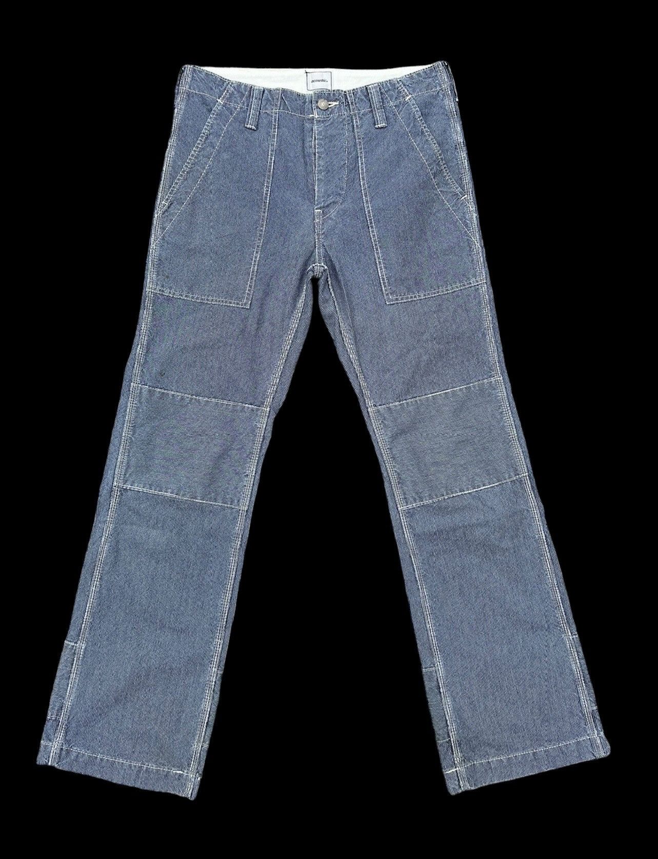 Vintage Acoustic Japan Patchwork Striped Flare Fatigue Pant Size US 31 - 1 Thumbnail