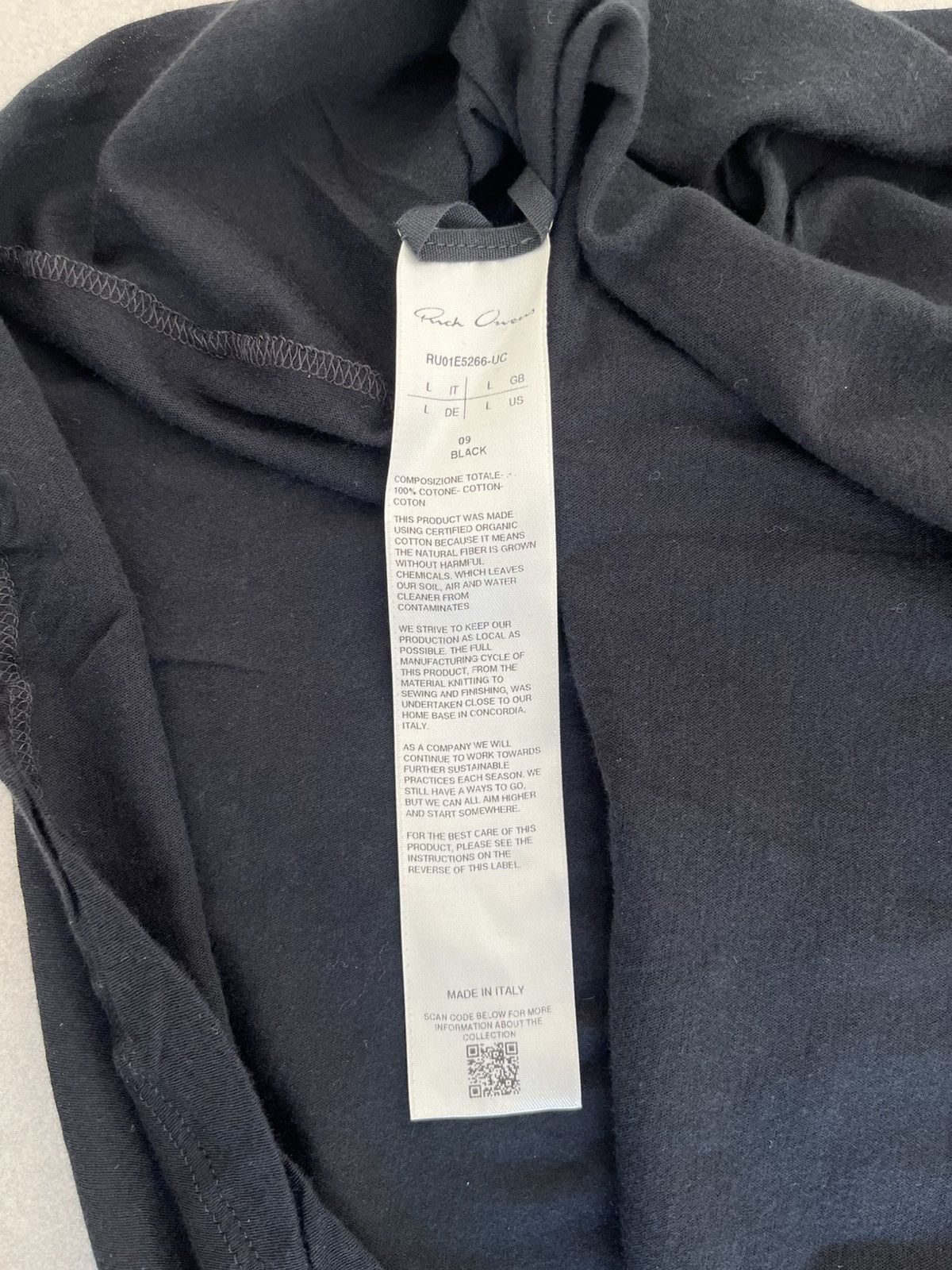 Rick Owens Rick Owens Hollywood Long T-Shirt–Black–Size L – New w/ Tags Size US L / EU 52-54 / 3 - 7 Thumbnail