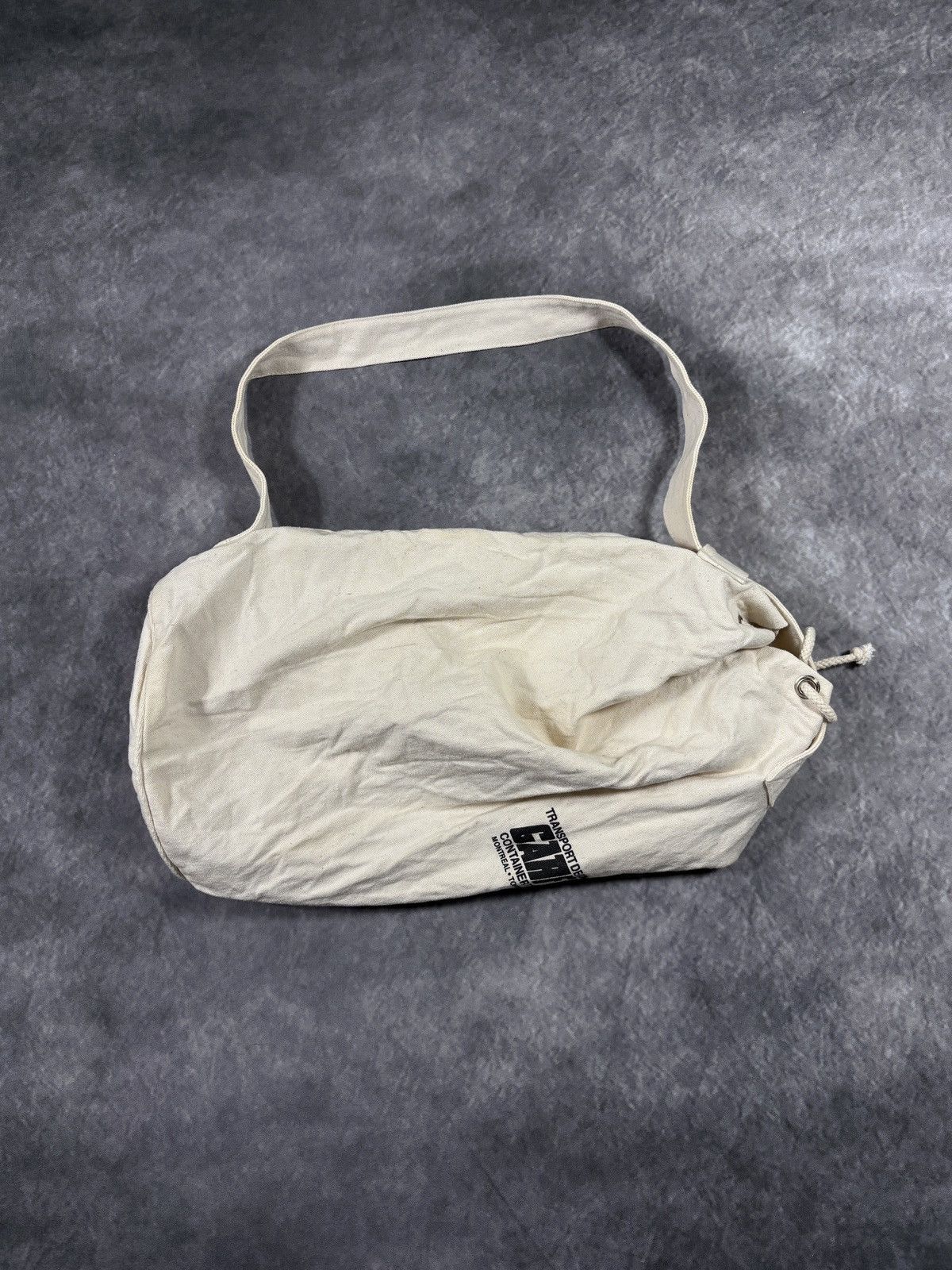 Vintage Vintage Canvas Sling Bag Natural Laundry Tote Messenger Side Size ONE SIZE - 3 Thumbnail