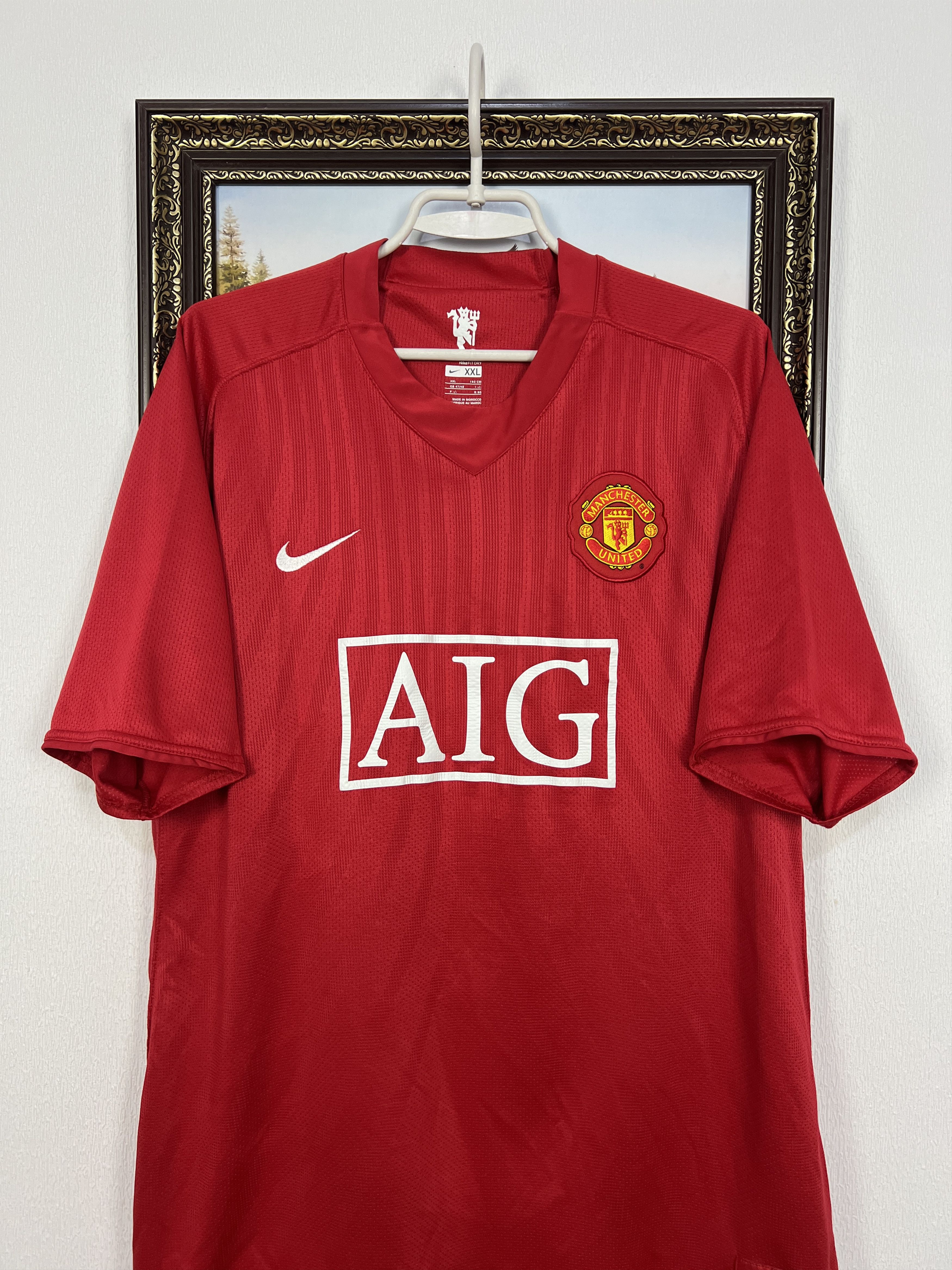 Nike Manchester United Home football shirt 2007 Nike Jersey AIG Size US XXL / EU 58 / 5 - 2 Thumbnail