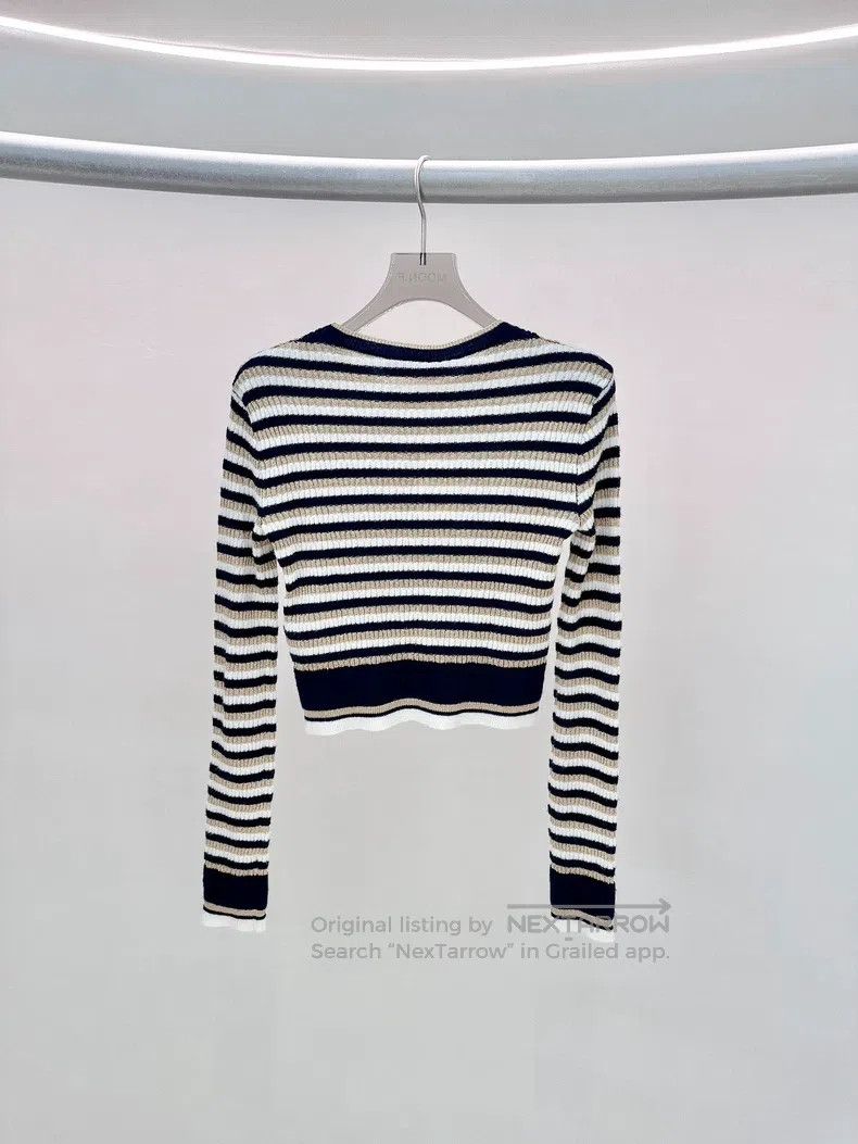 Valentino Valentino Black gold striped knit Size S / US 4 / IT 40 - 2 Thumbnail