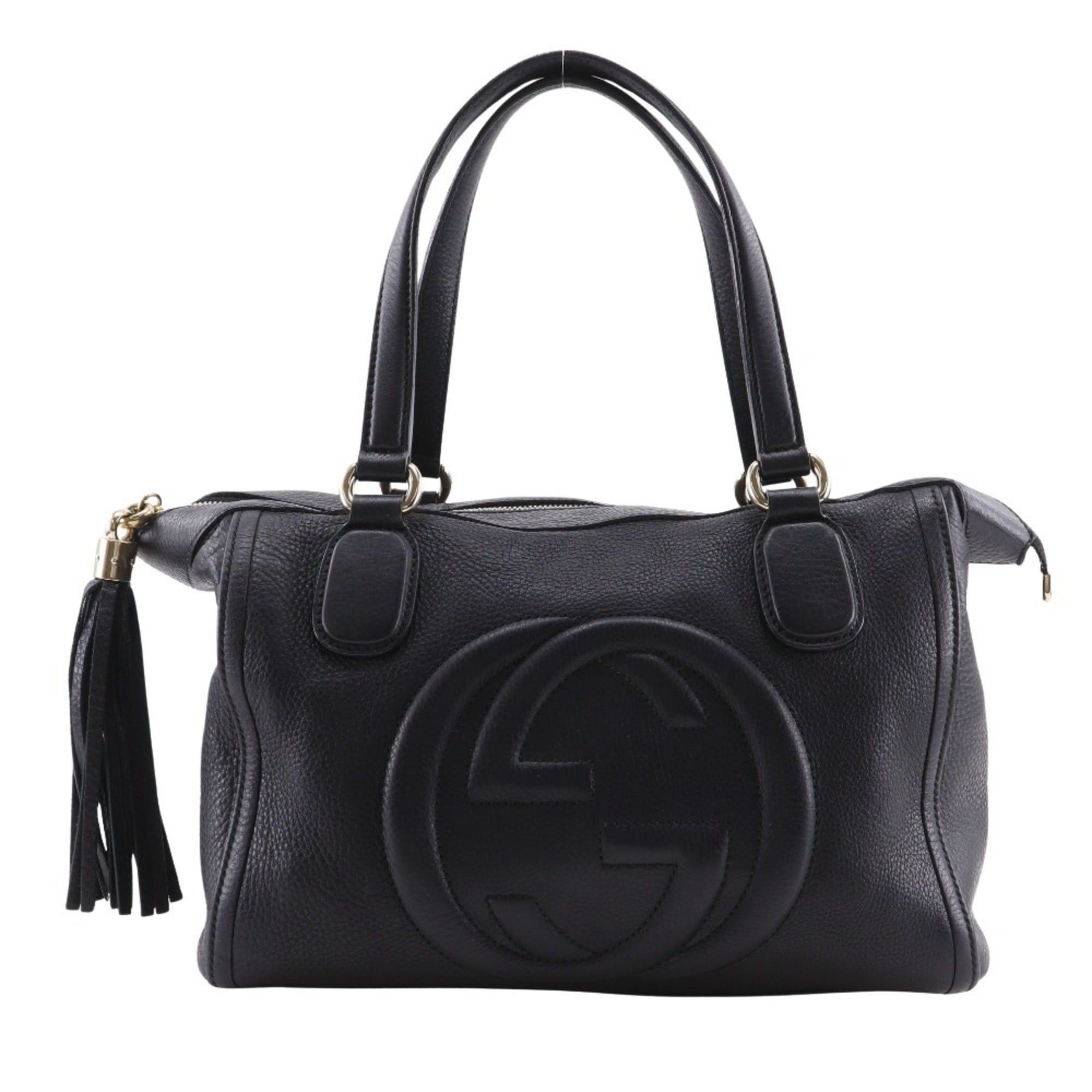 Gucci Gucci Soho Handbag, Interlocking Leather, Made in Italy, Gold, A4 Size, Zipper, Women's, 282307 Size ONE SIZE - 1 Thumbnail