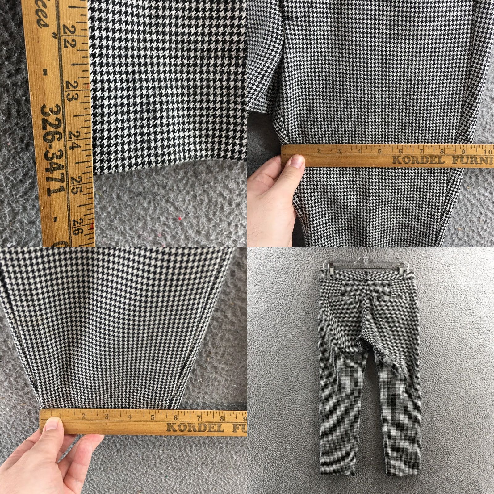 Banana Republic Banana Republic Sloan Dress Pants Womens 4S Black Houndstooth Mid Rise Zip Flat Front Pockets Skinny Classic Mens/Women? Size 27" / US 4 / IT 40 - 7 Thumbnail