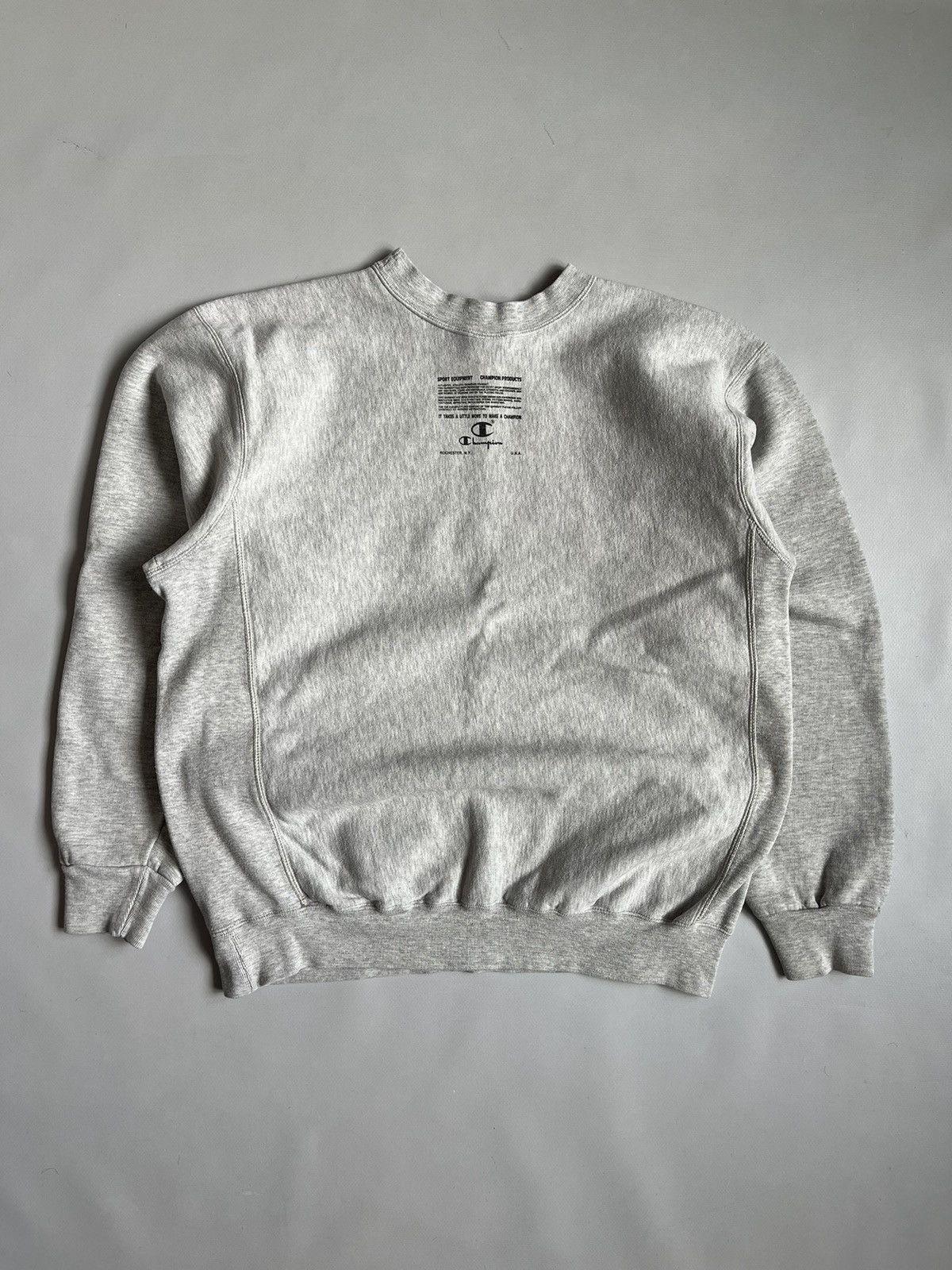 Champion × Vintage Vintage 90s Champion Usa Know How Men Grey Boxy Sweatshirt Size US M / EU 48-50 / 2 - 9 Thumbnail