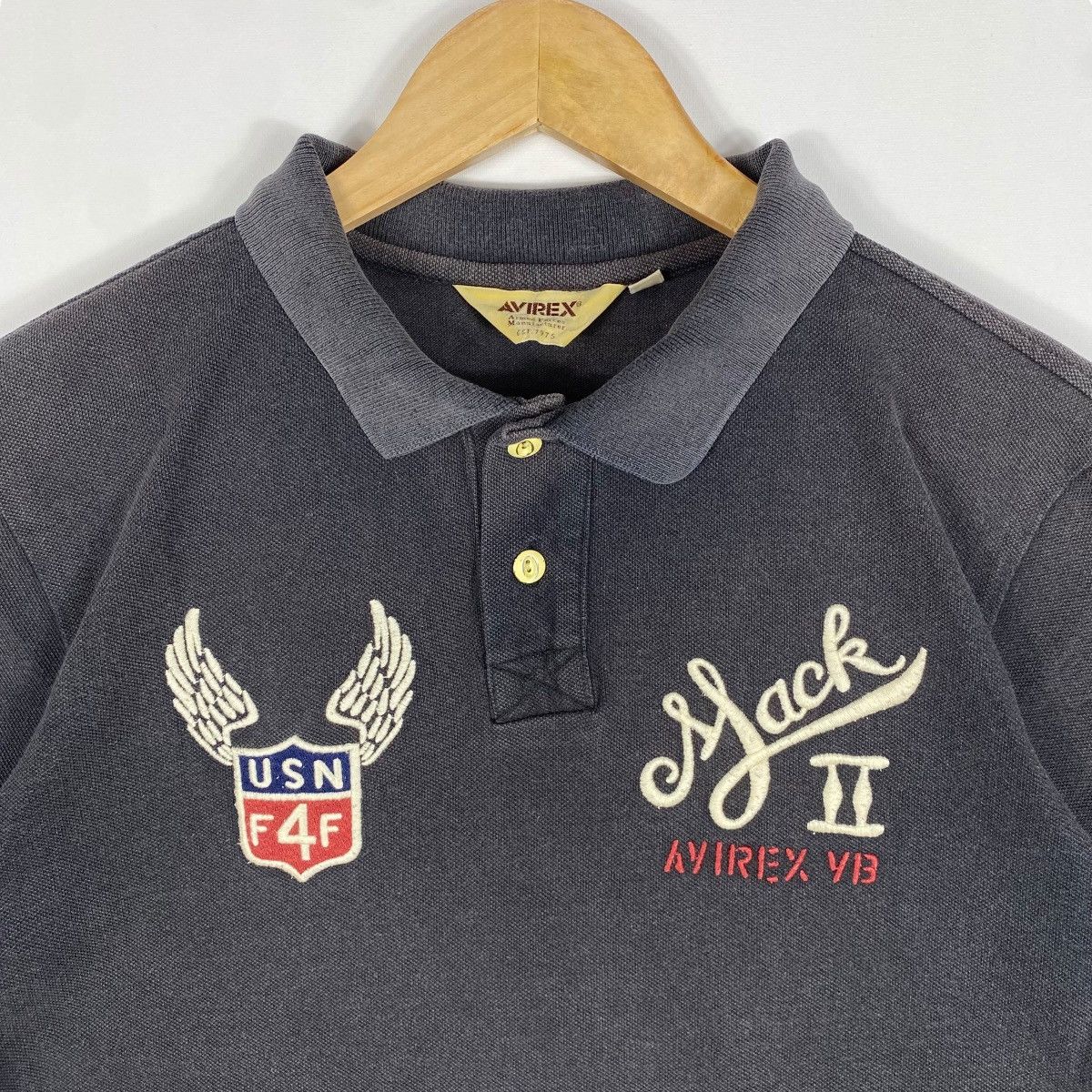 Avirex AVIREX SEAWOLF USN Embroidery Logo Polo Shirt Medium Size Size US M / EU 48-50 / 2 - 6 Thumbnail