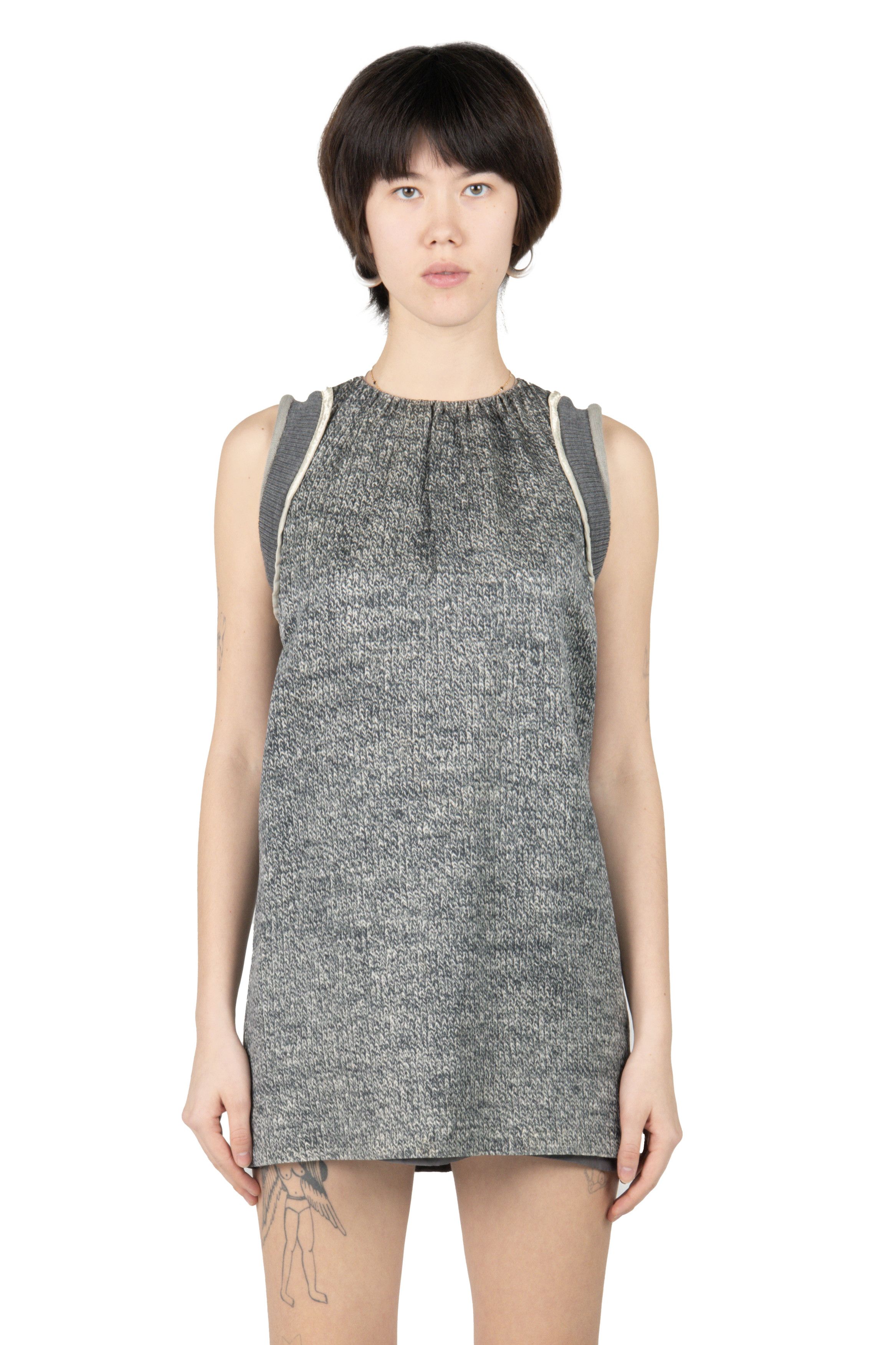 image of Undercover Aw07 Tromp L’Oeil Knit Dress in Grey, Women's (Size Small)