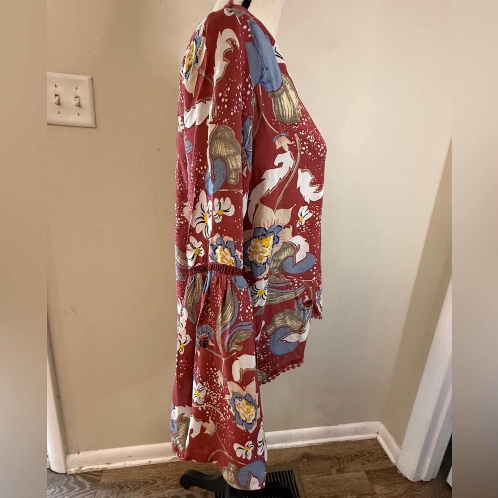 Other JAASE boho hippie V neck floral lagenlook top SZ XS Size XS / US 0-2 / IT 36-38 - 3 Thumbnail