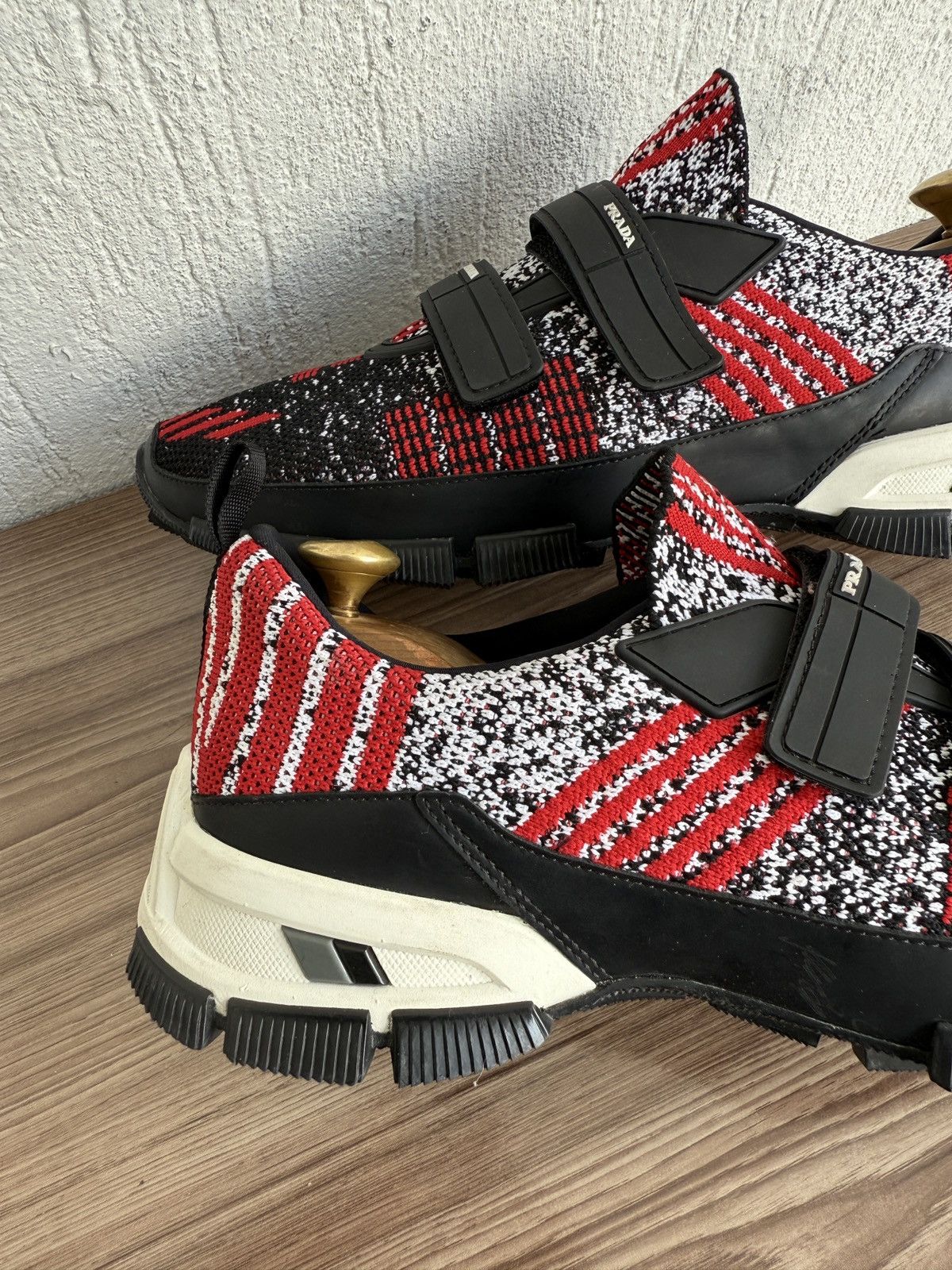 Prada Knit crossection leather trainers Size US 7.5 / EU 40-41 - 11 Thumbnail