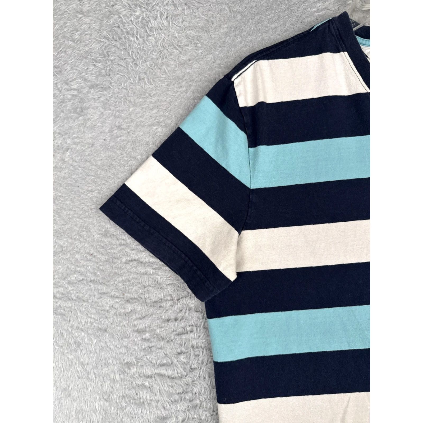 Tommy Hilfiger Tommy Hilfiger Shirt Mens Large Multicolor Striped V-Neck Short Sleeve Cotton Size US L / EU 52-54 / 3 - 3 Thumbnail
