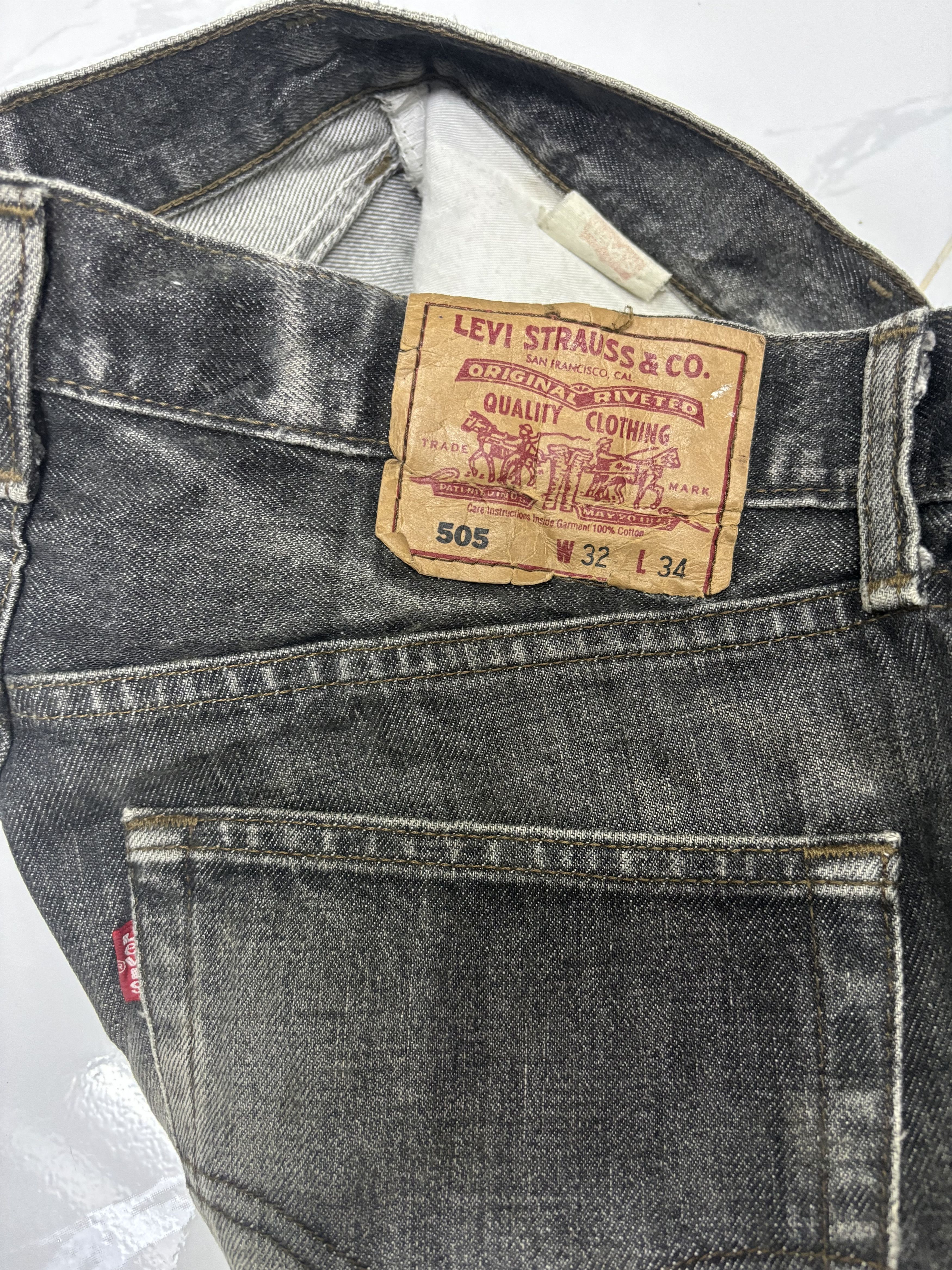 Levi's 🔥LEVIS 505 BLACK THRASH RIPS DENIM JEANS UNDERCOVER STYLE Size US 32 / EU 48 - 10 Thumbnail