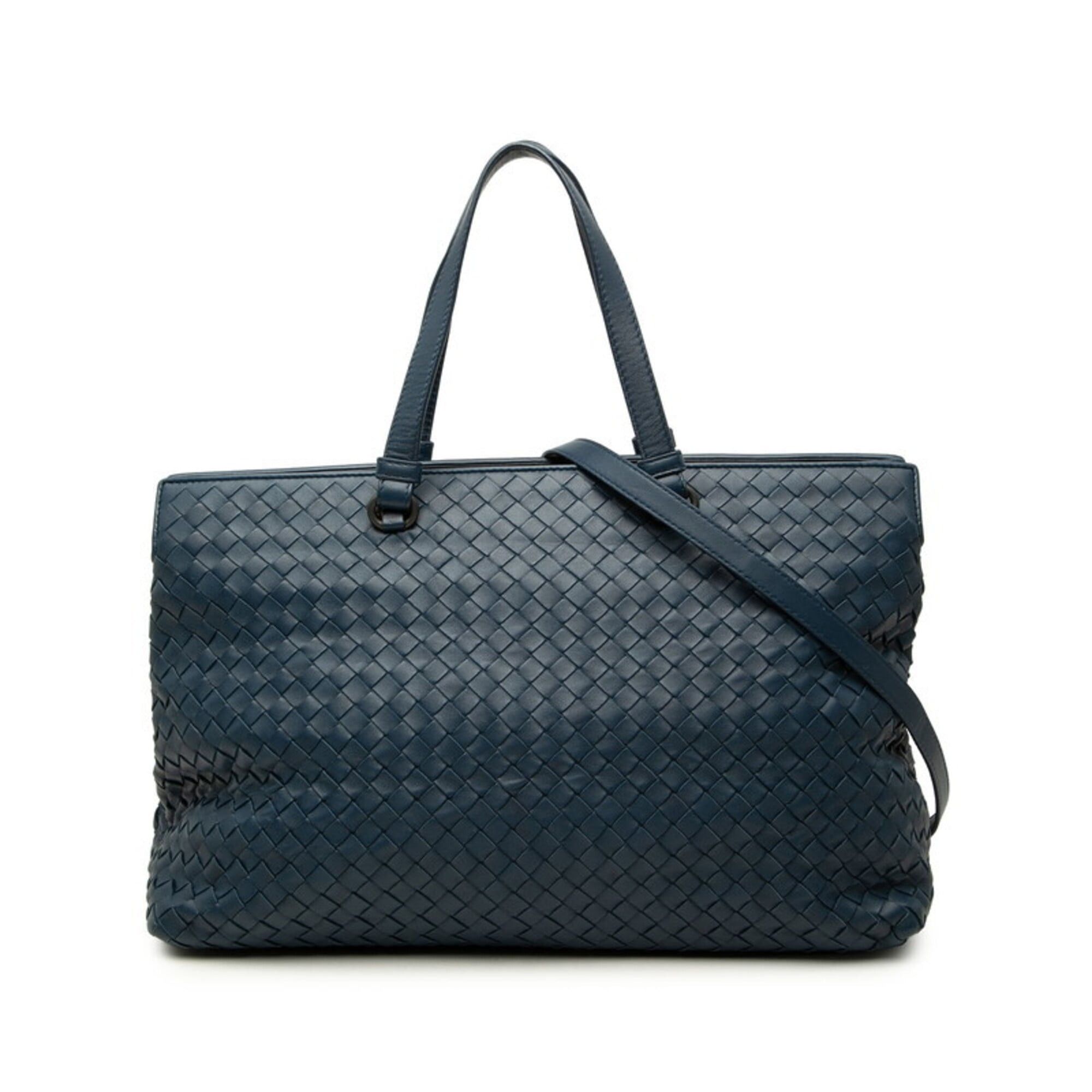 Bottega Veneta Bottega Veneta Intrecciato Tote Bag Shoulder 2-Way Navy Leather Women's BOTTEGAVENETA Size ONE SIZE - 1 Thumbnail