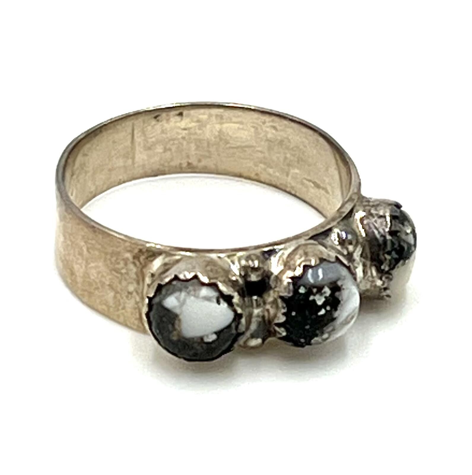Other Sterling Silver Wide Ring with Bezel-Set Buffalo Turquoise Size ONE SIZE - 2 Thumbnail