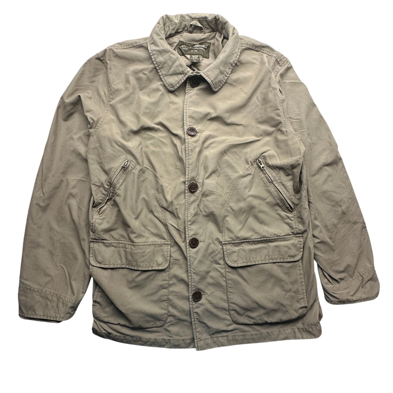Eddie Bauer Eddie Bauer Button Canvas Field Barn Jacket Mens XLT Green Size US XL / EU 56 / 4 - 1 Thumbnail