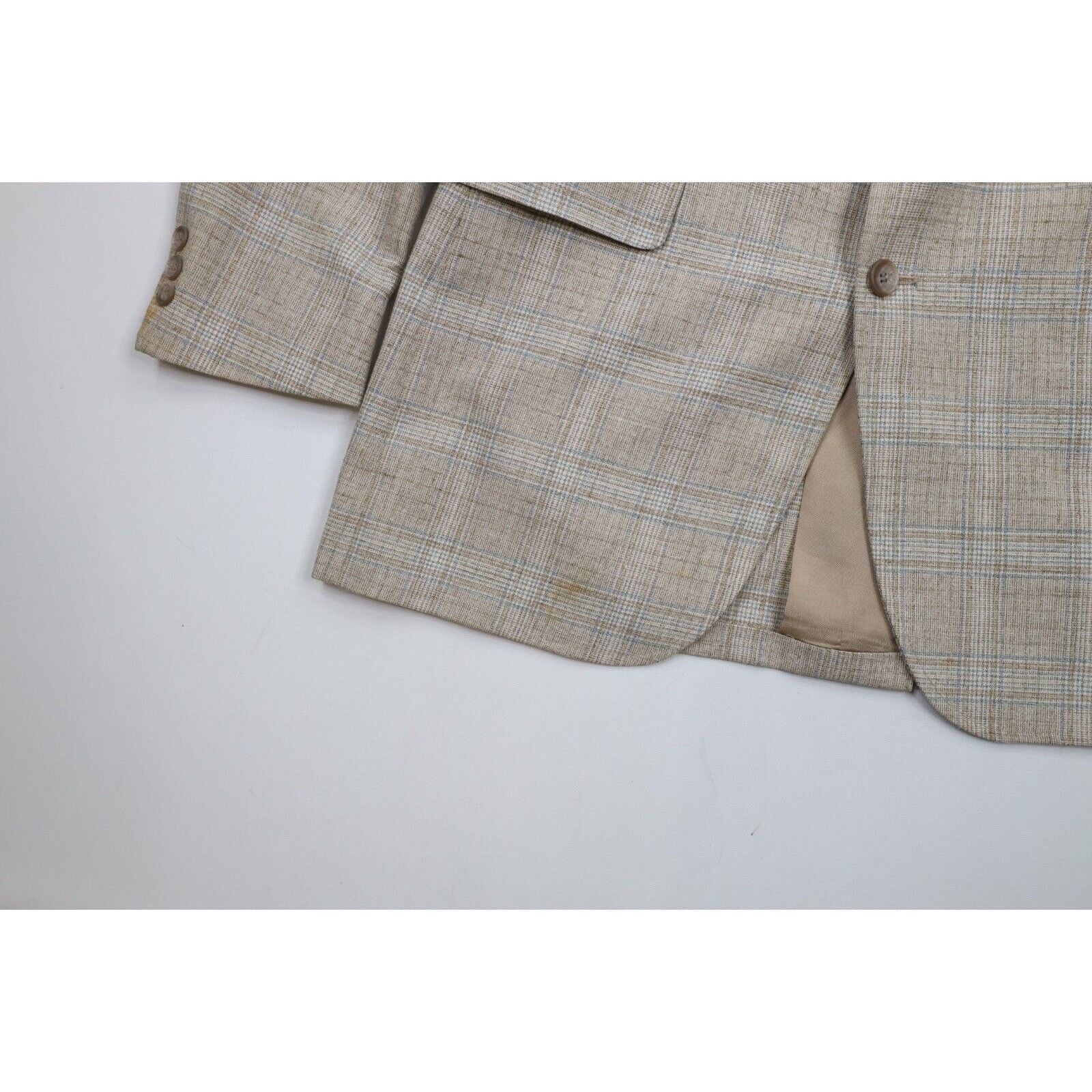 Vintage Vintage 70s Streetwear 3 Piece Wool Suit Wedding Size 42R - 3 Thumbnail