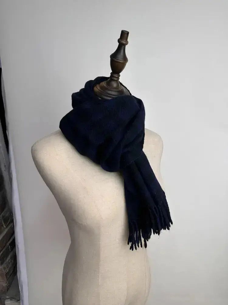 Yohji Yamamoto Yohji Yamamoto Blue & Black Plaid Scarf-2505 Size ONE SIZE - 3 Thumbnail