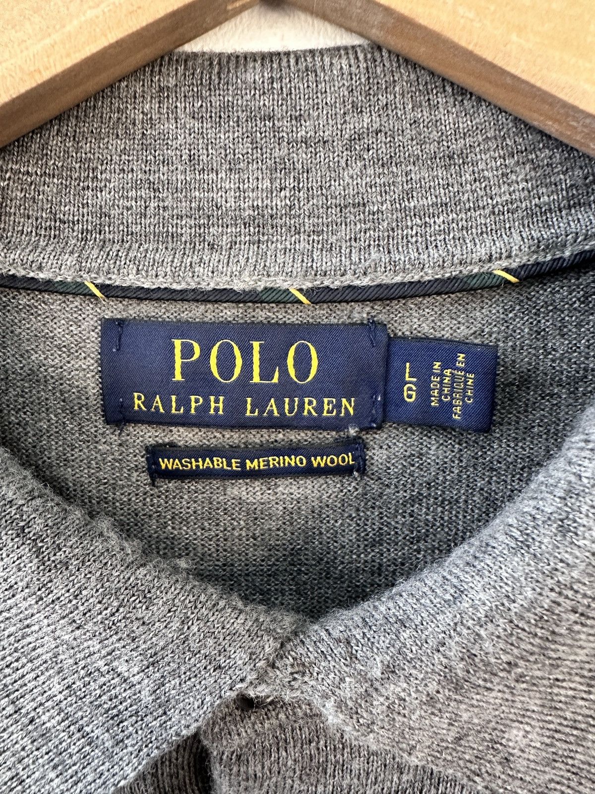 Polo Ralph Lauren Polo Ralph Lauren Merino Wool Long Sleeve Polo Sweater L Size US L / EU 52-54 / 3 - 6 Thumbnail