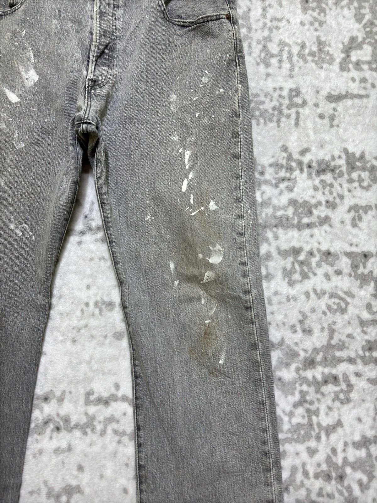 Levi's Vintage Levi’s 501 Gray Washed Paint Splatter Denim Jeans Size US 34 / EU 50 - 7 Thumbnail