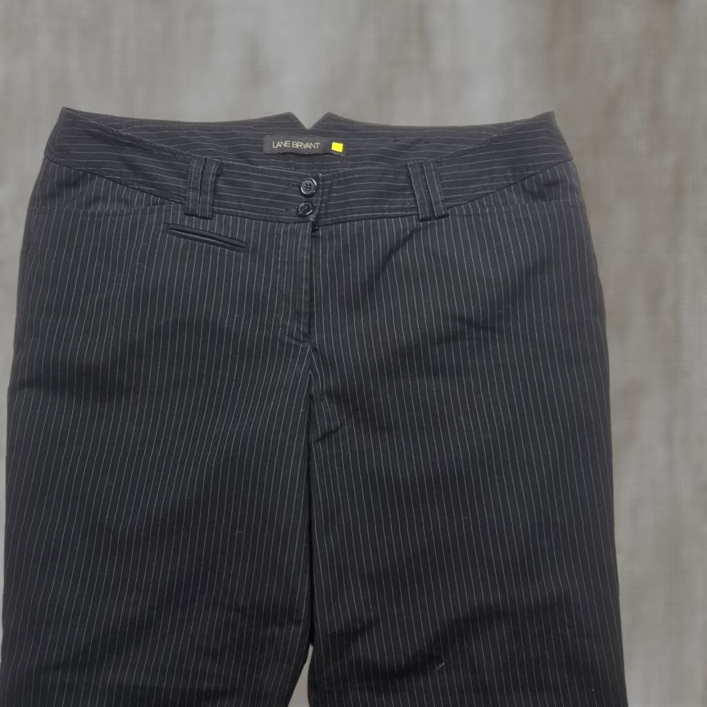 Vintage Lane Bryant Pants Dress Wide-Leg Black Stripe Striped Plus Size 4 Adult Women's size 4 Womens Pants Size 27" / US 4 / IT 40 - 1 Thumbnail