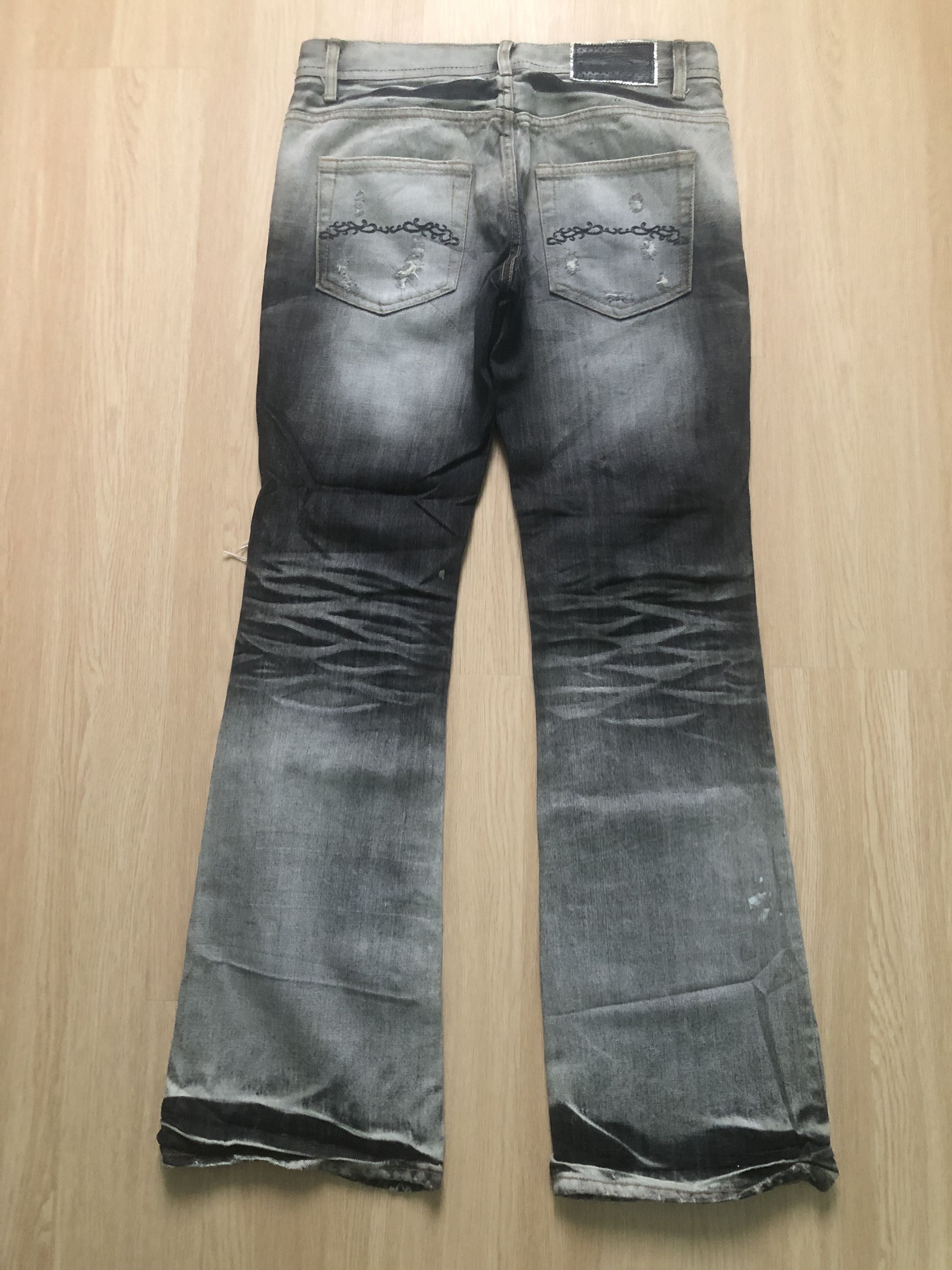 Japanese Brand Midas9 Distressed Bootcut Jeans Size US 32 / EU 48 - 2 Thumbnail