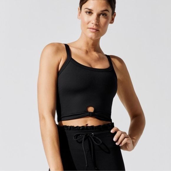 Other NWT Year of Ours Kendall Knot Crop Tank Black Women Size Lar Size L / US 10 / IT 46 - 1 Thumbnail