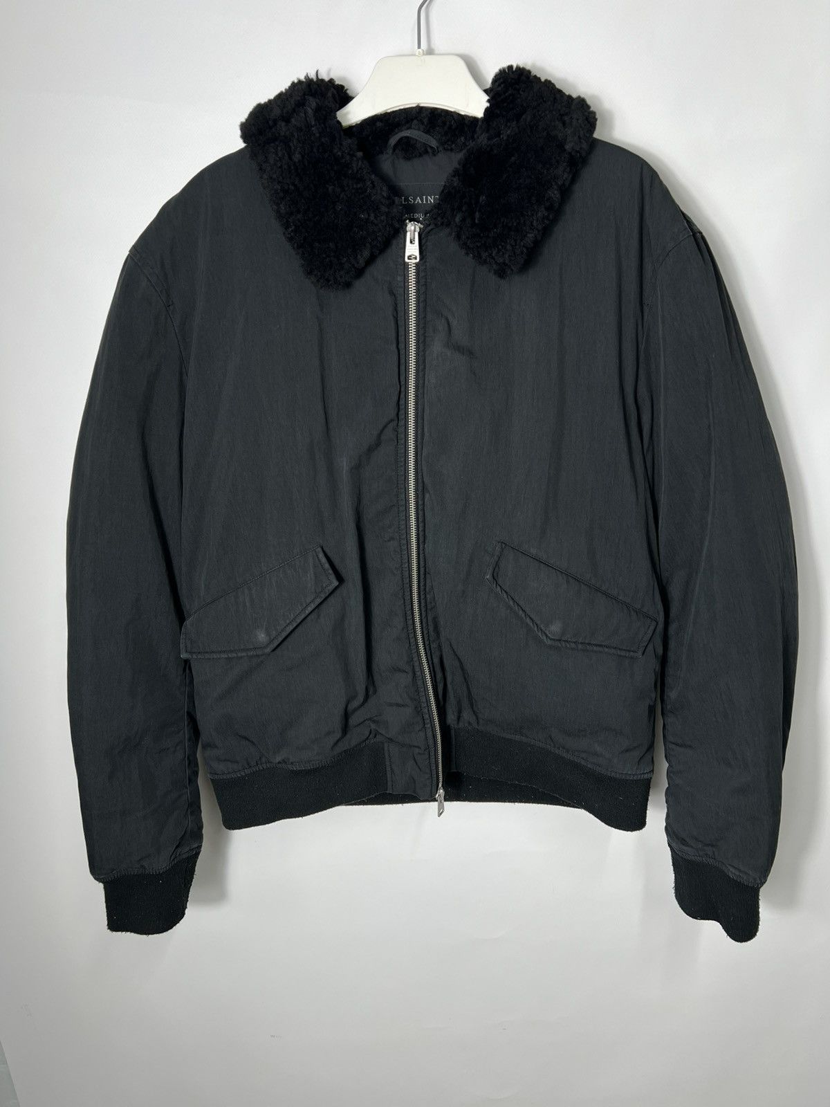 Allsaints Vintage streetwear designer Allsaints Faux Fur Bomber Jacket Size US M / EU 48-50 / 2 - 1 Thumbnail