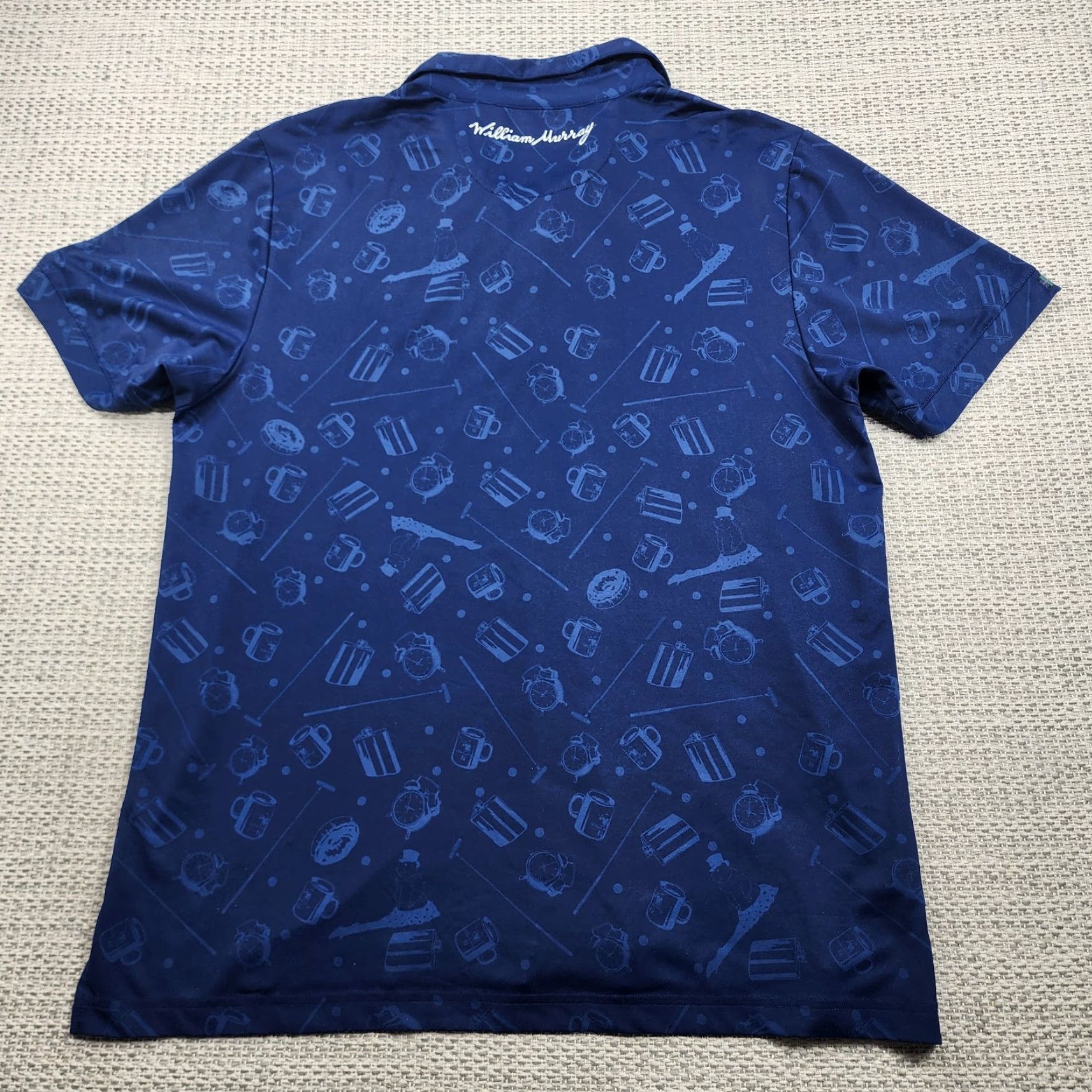 Vintage William Murray Polo Shirt Mens Large Golf Cocktails Food Print Performance Shirt Size US L / EU 52-54 / 3 - 7 Thumbnail