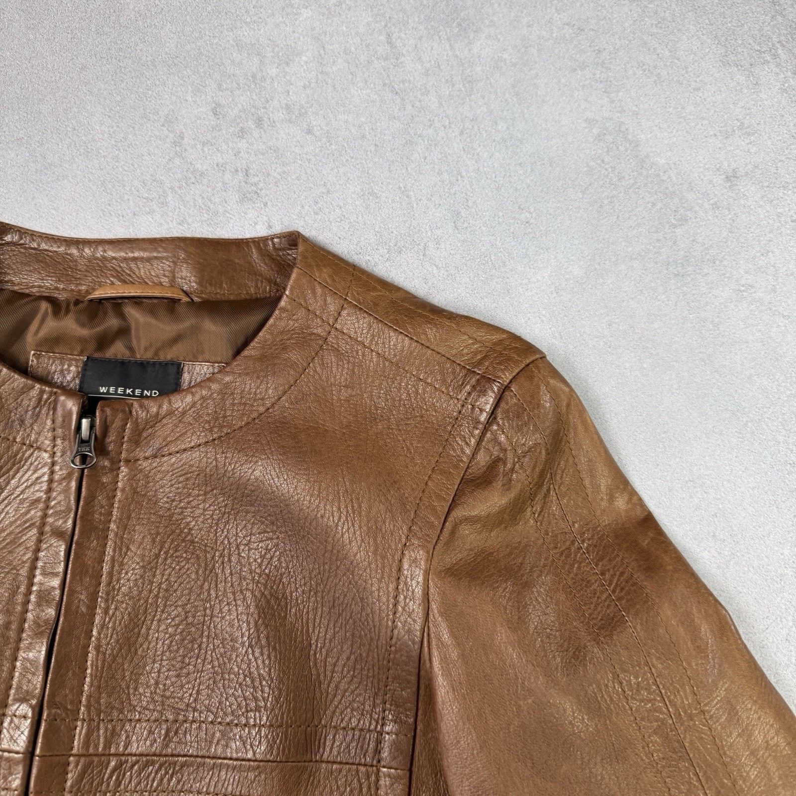 Weekend Max Mara Weekend Max Mara Women Leather Jacket Coat Size 12 Brown Size M / US 6-8 / IT 42-44 - 6 Thumbnail