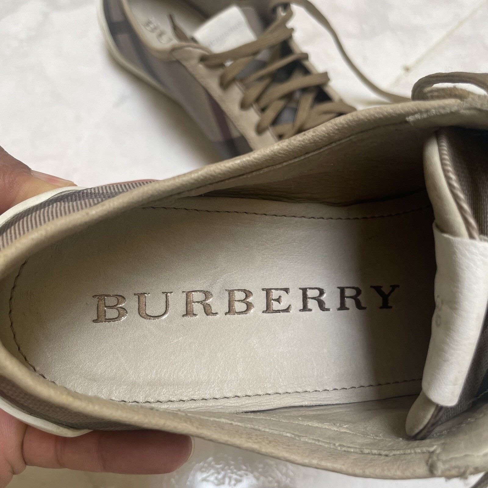 Burberry BURBERRY SNEAKERS WOMEN'S SHOES Nova check lace up Leather Size US 9 / IT 39 - 11 Thumbnail
