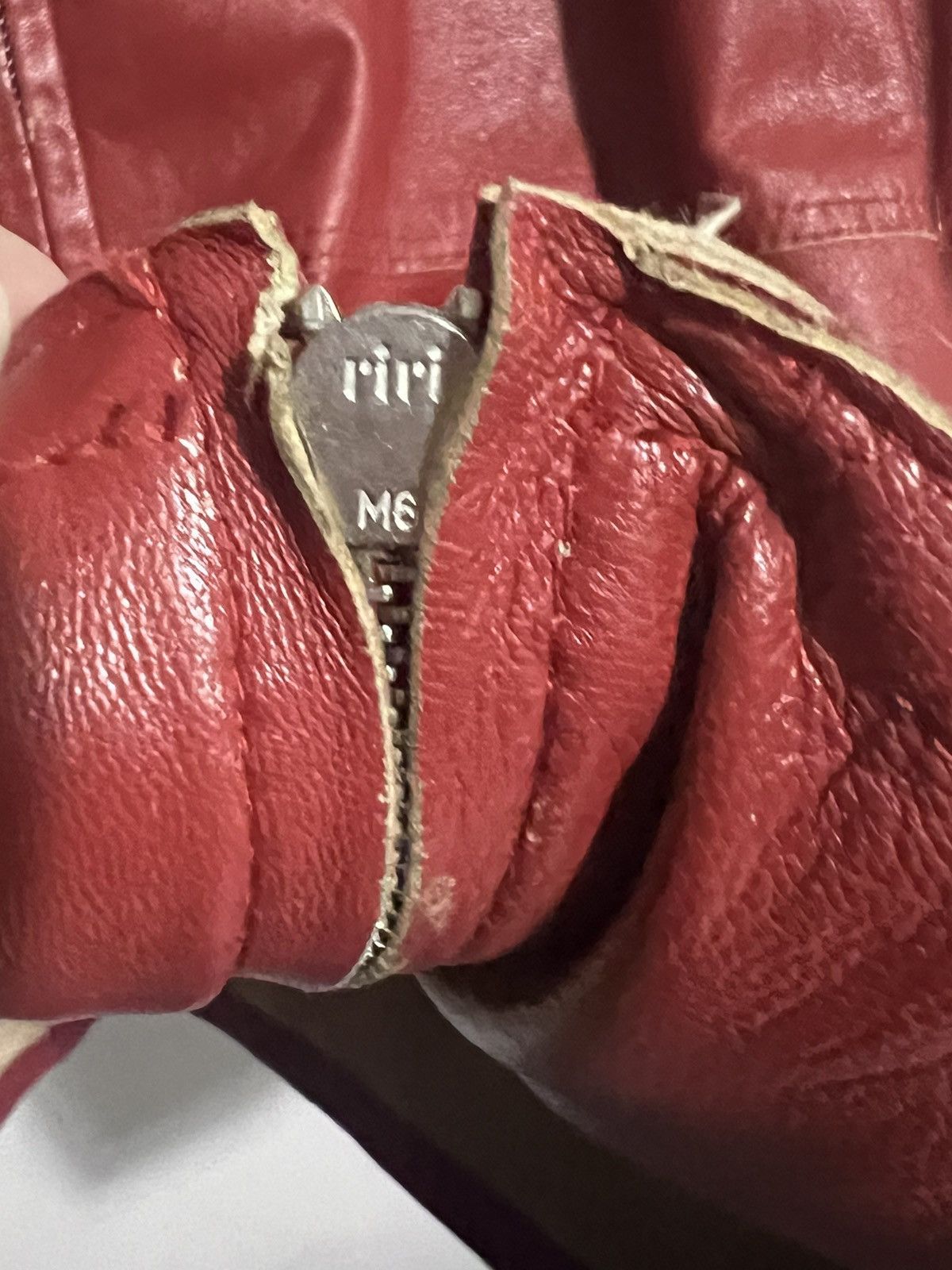 Vintage Vintage La Matta Double Zip Red Leather Jacket Size US M / EU 48-50 / 2 - 6 Thumbnail