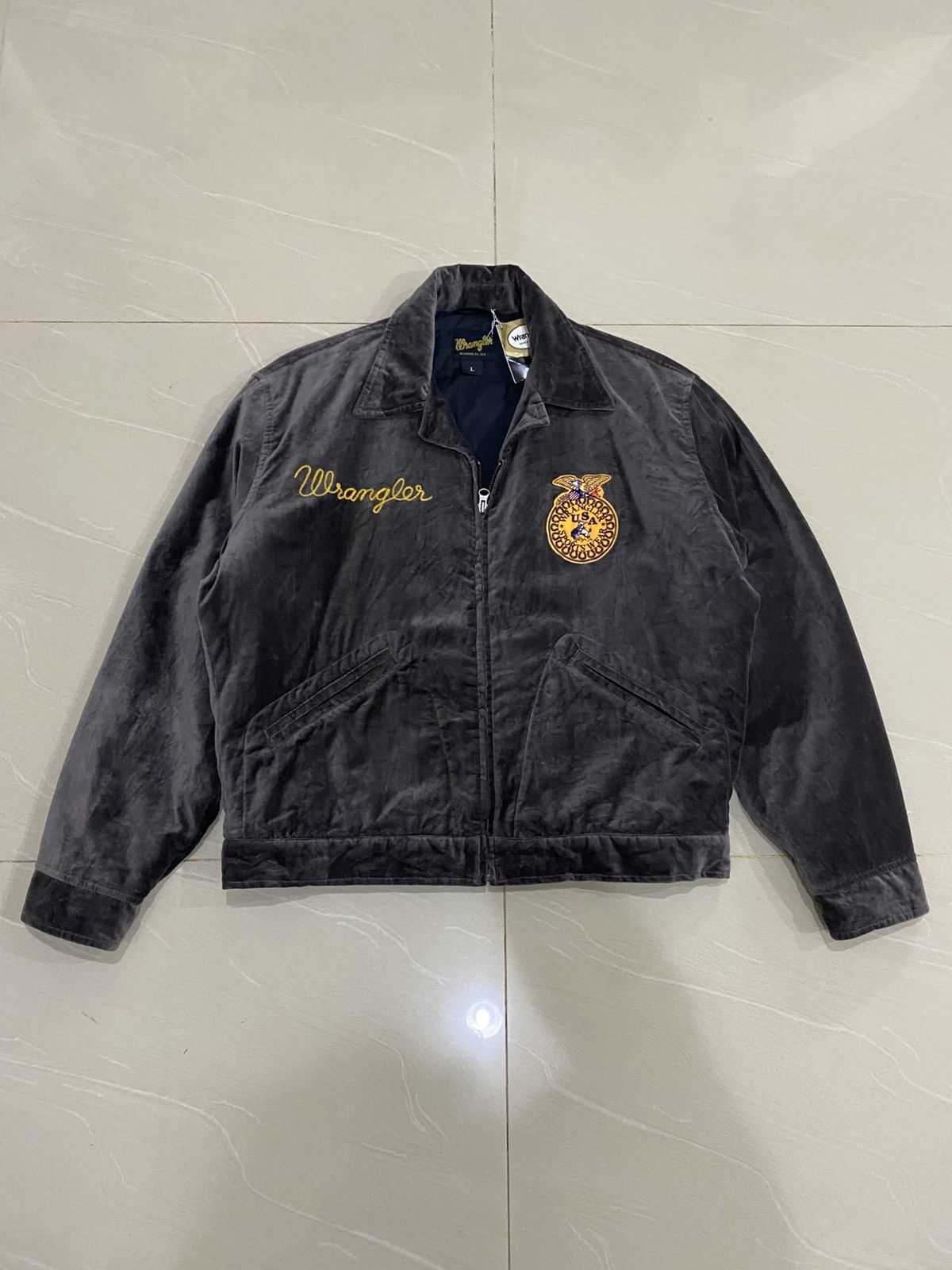 Wrangler Wrangler Texas Usa FFA Style Brown Velvet Jacket Size US L / EU 52-54 / 3 - 3 Thumbnail