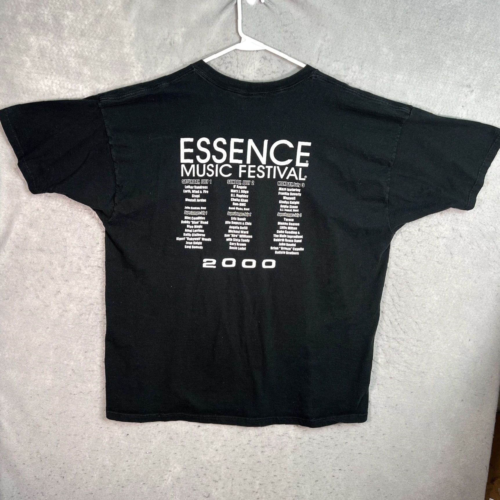 Fruit Of The Loom VINTAGE 2000 New Orleans Essence Music Festival T Shirt Adult 3XL Black Mens Size US XXL / EU 58 / 5 - 2 Thumbnail
