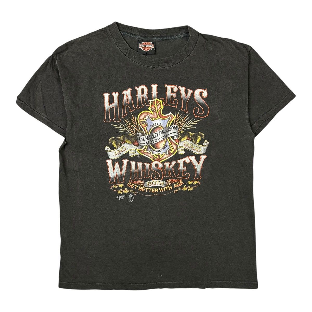 Harley Davidson Vintage Harley Davidson “Harley’s & Whiskey” 3D Emblem Tee Size US L / EU 52-54 / 3 - 1 Thumbnail