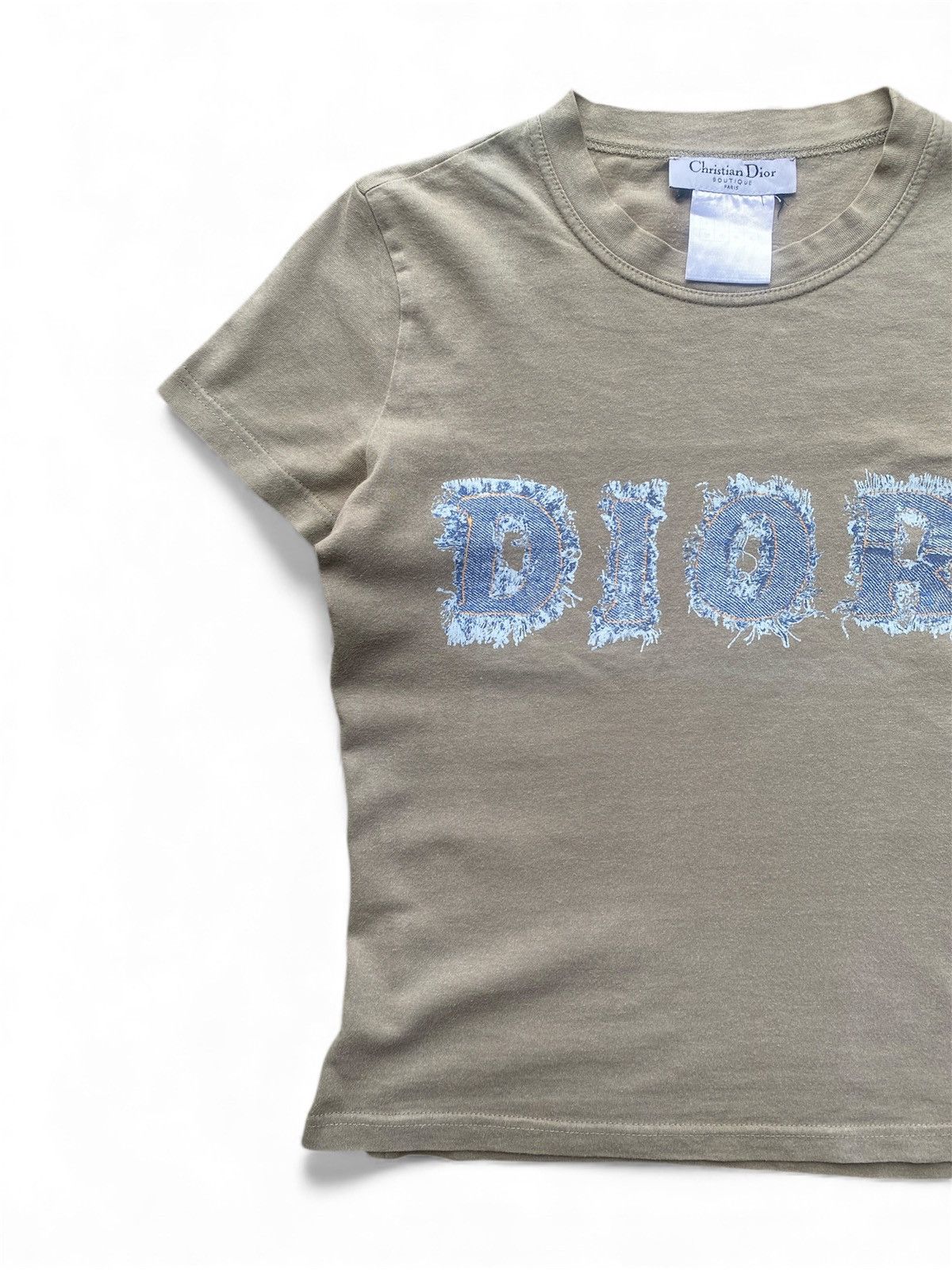 Dior SS2003 Denim Print Logo T-Shirt Size S / US 4 / IT 40 - 4 Thumbnail