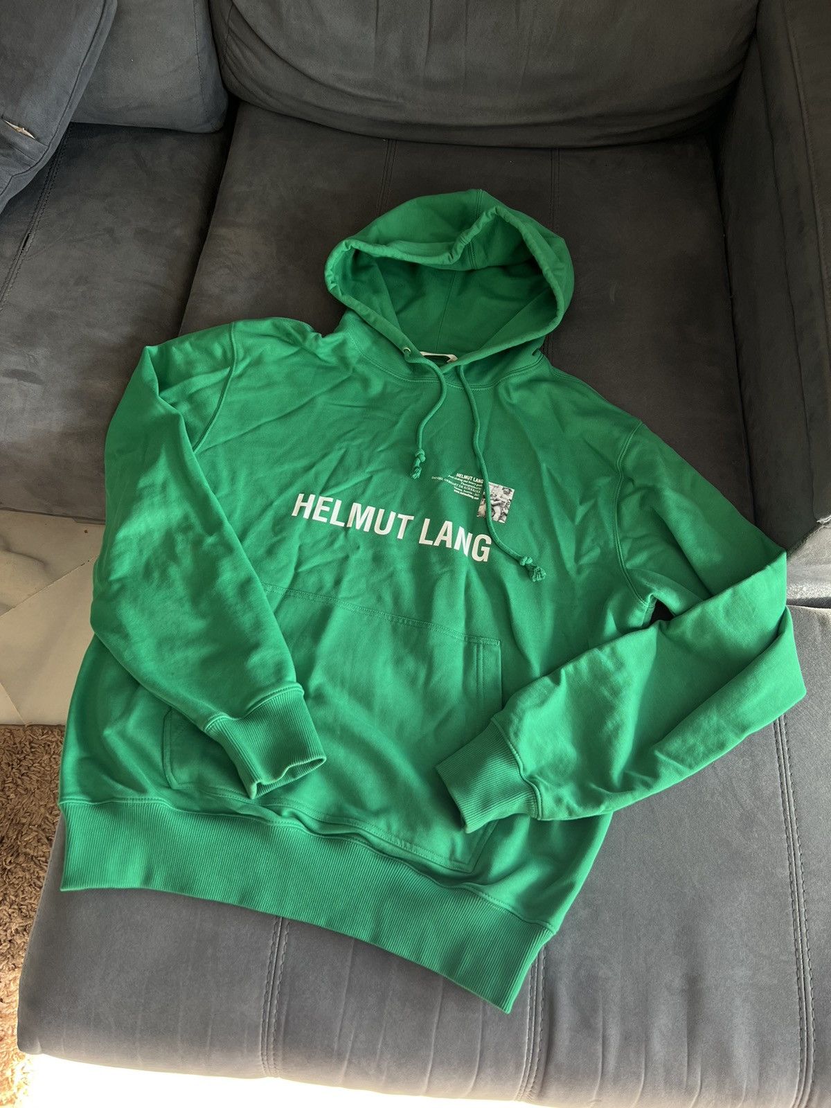 Helmut Lang Helmut Lang big logo hoodie ship one week from Spain Size US L / EU 52-54 / 3 - 9 Thumbnail