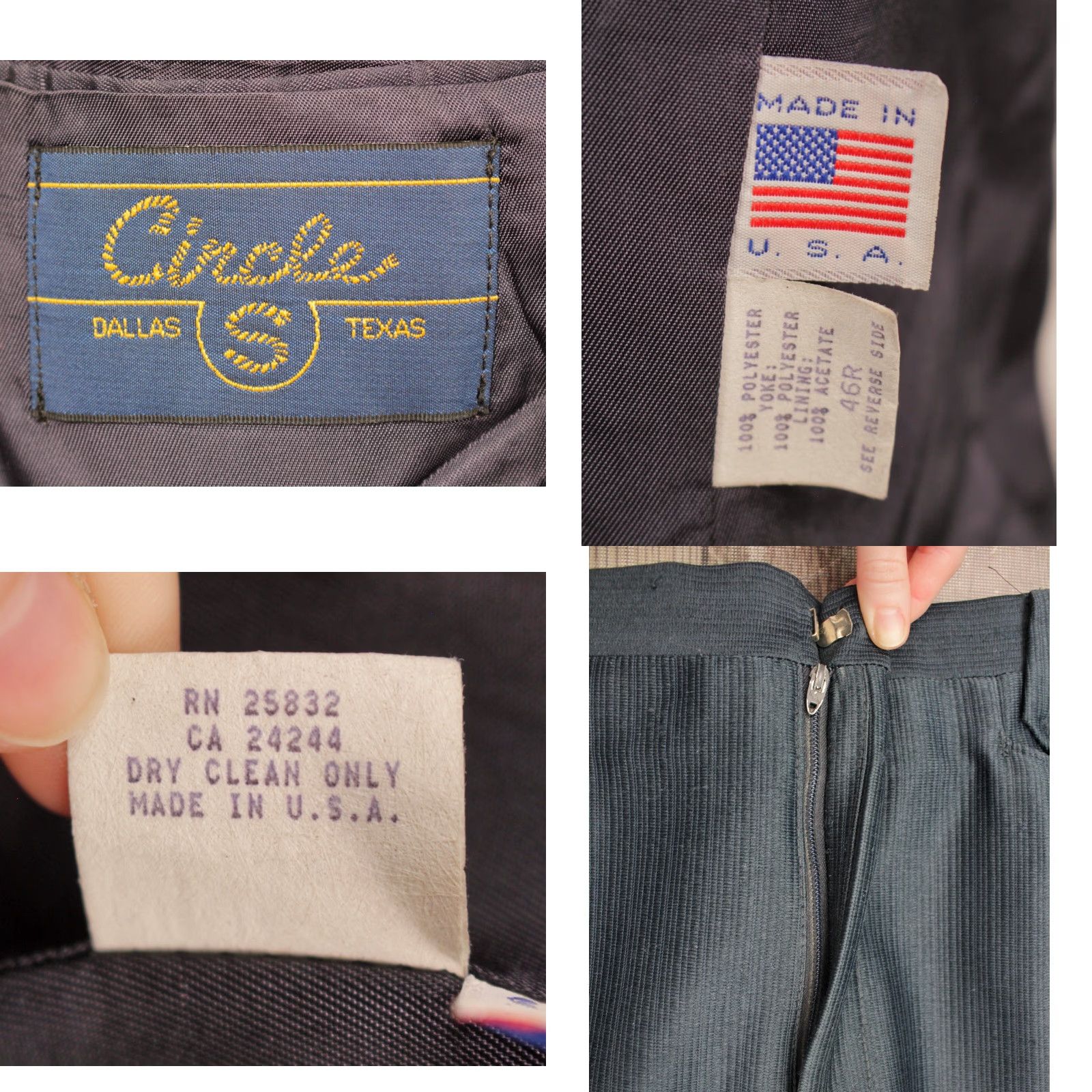 Vintage VINTAGE Circle S 70s Western Leisure Suit Shirt Mens 46R Blue Polyester 1970s Circles S Size 46R - 8 Thumbnail