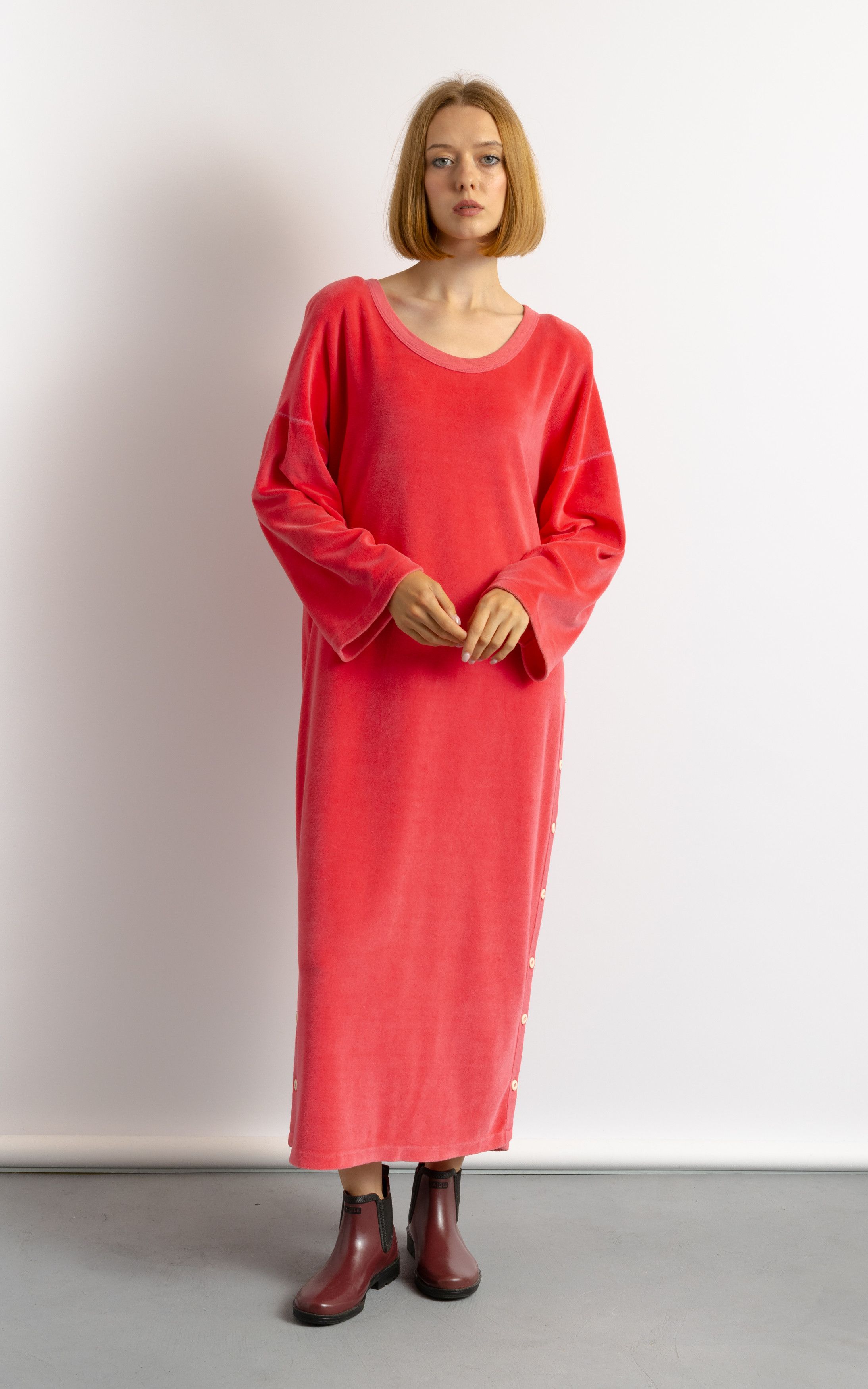 Sonia Rykiel Sonia Rykiel Paris Pink Velvet Long Maxi Dress 6024 Size M / US 6-8 / IT 42-44 - 2 Thumbnail