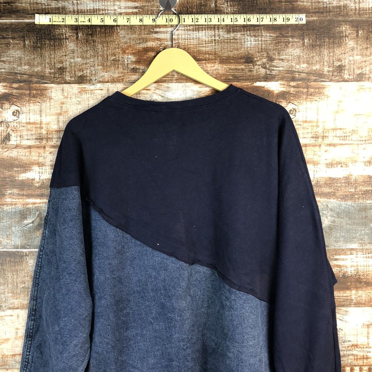 Japanese Brand Japanese Brand vintage Blue half Denim Sweatshirt #A2304 Size US L / EU 52-54 / 3 - 12 Thumbnail