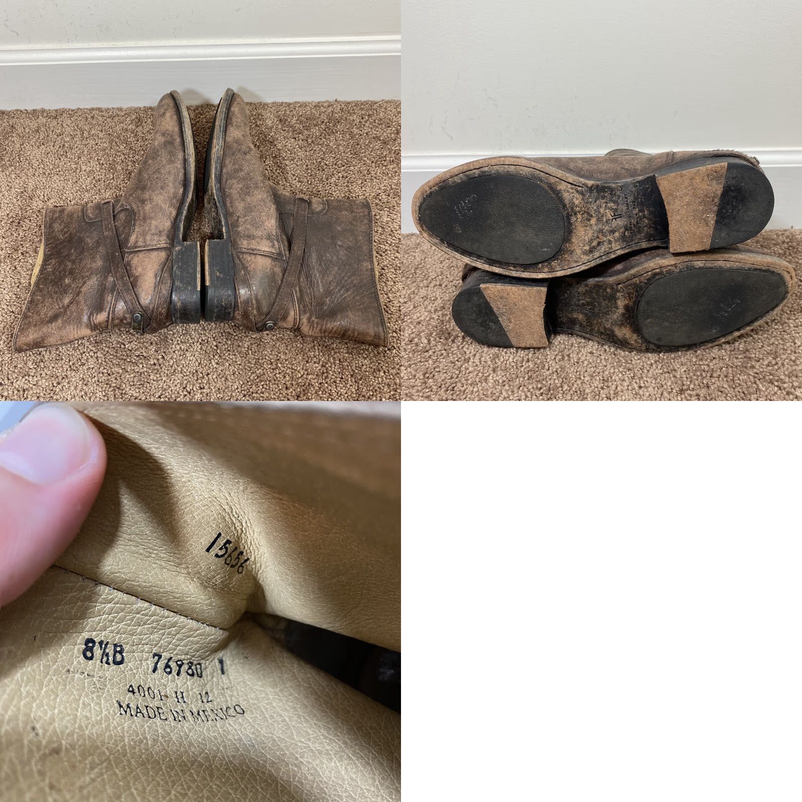 Frye FRYE Lindsay Plate Short Boots Womens 8.5 B Leather Dusty Graphite Stone Size 30" / US 8 / IT 44 - 8 Thumbnail