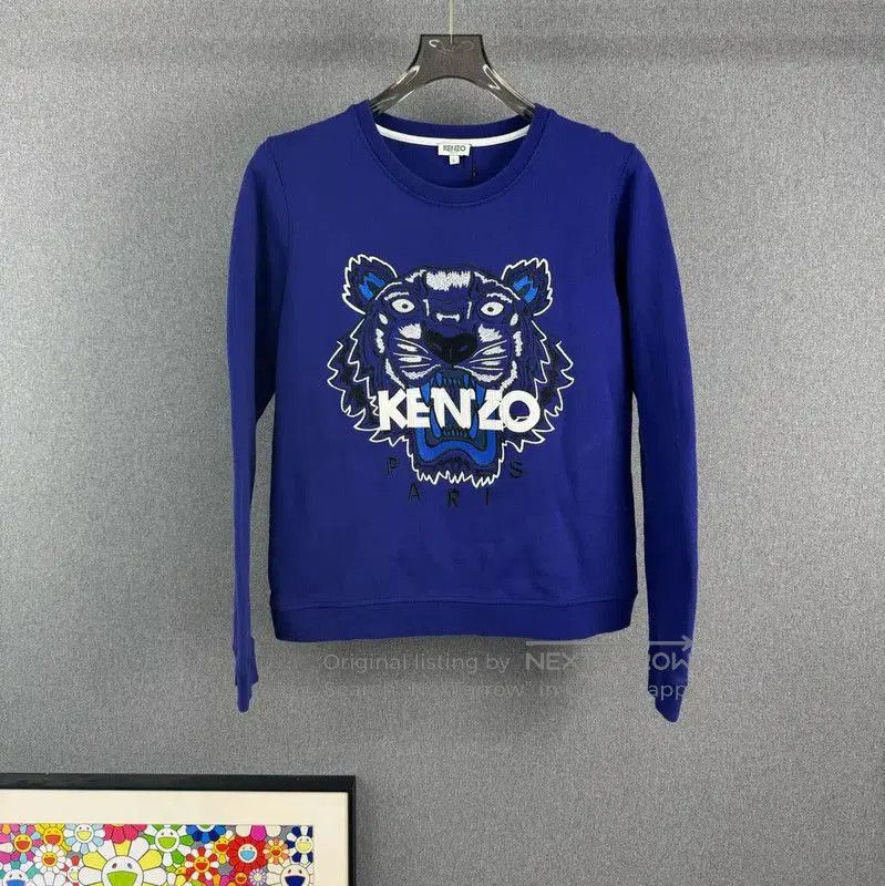 Kenzo KENZO Blue Men's Sweatshirt with Tiger Graphic . Size US L / EU 52-54 / 3 - 1 Thumbnail