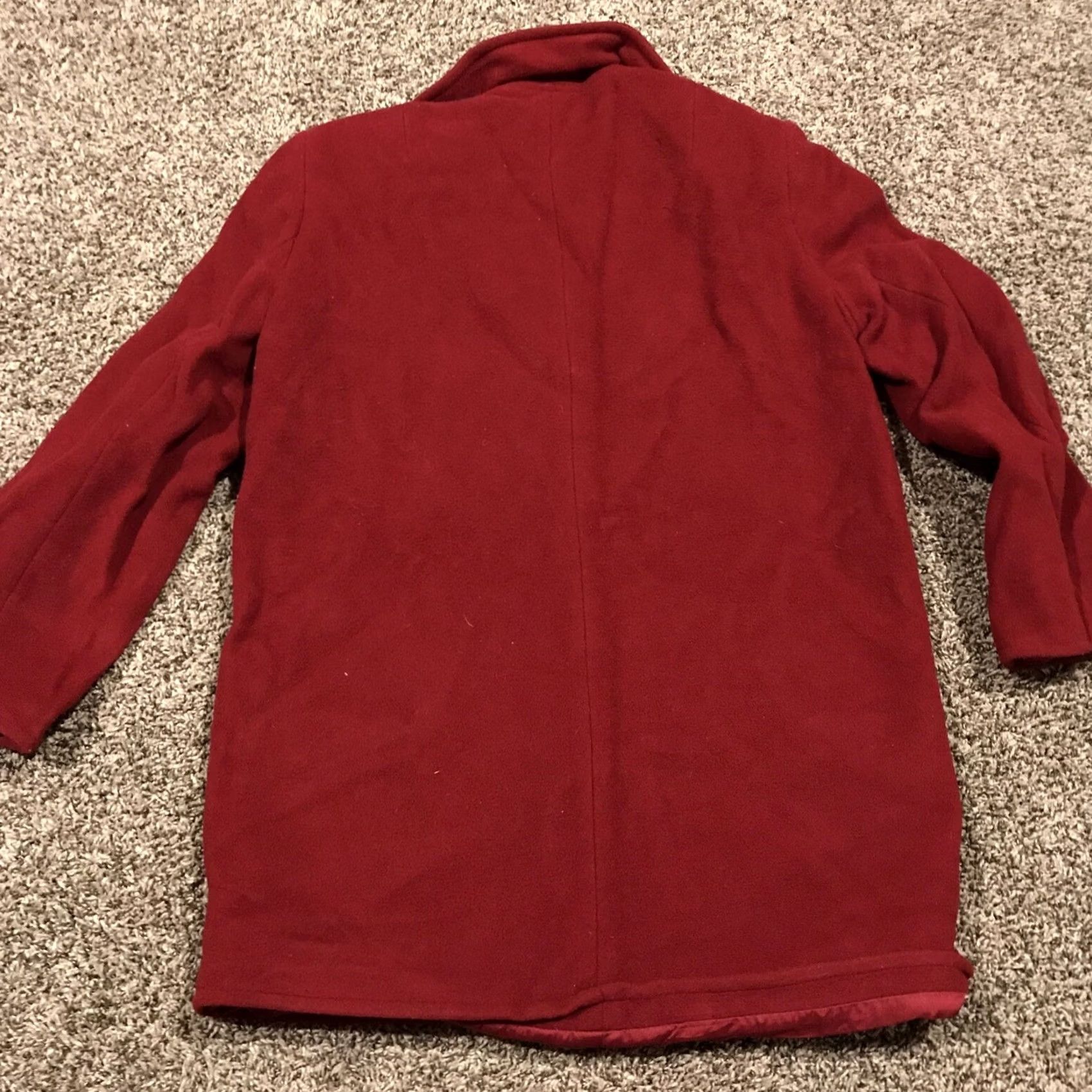 Anne Klein VINTAGE Anne Klein II Womens Red Wool Coat Size S Button Down Winter Pea Coat Lined Womens Size S / US 4 / IT 40 - 3 Thumbnail