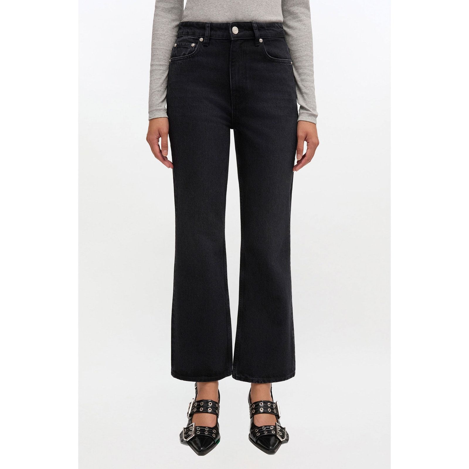 Ganni GANNI (NWT) - Black Betzy Cropped Jeans - 31W/32L Size 31" - 1 Thumbnail