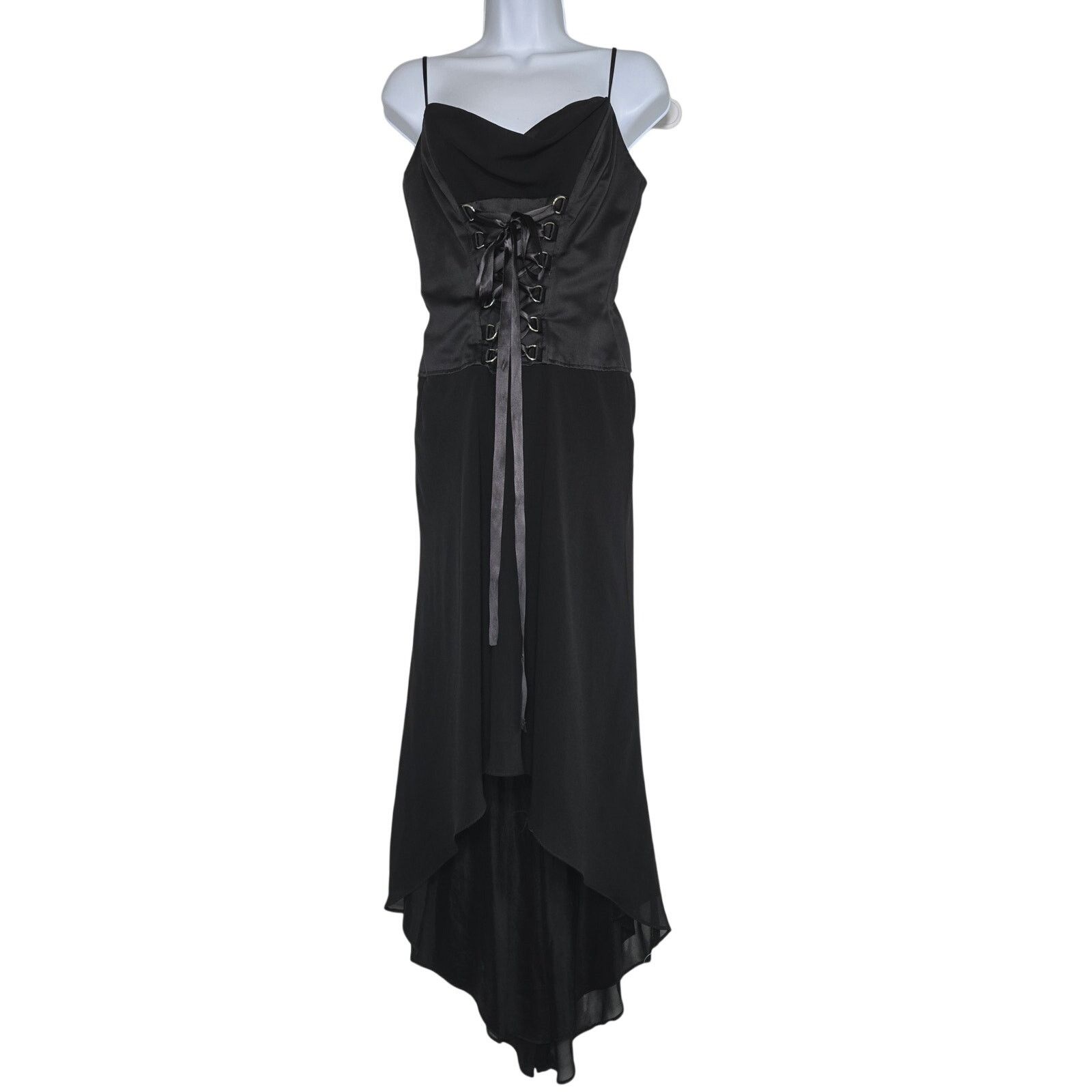 Other Y2K Cachet Black Corset Midi Lace-Up WhimsiGoth/Grunge Sz 6 Size M / US 6-8 / IT 42-44 - 2 Thumbnail