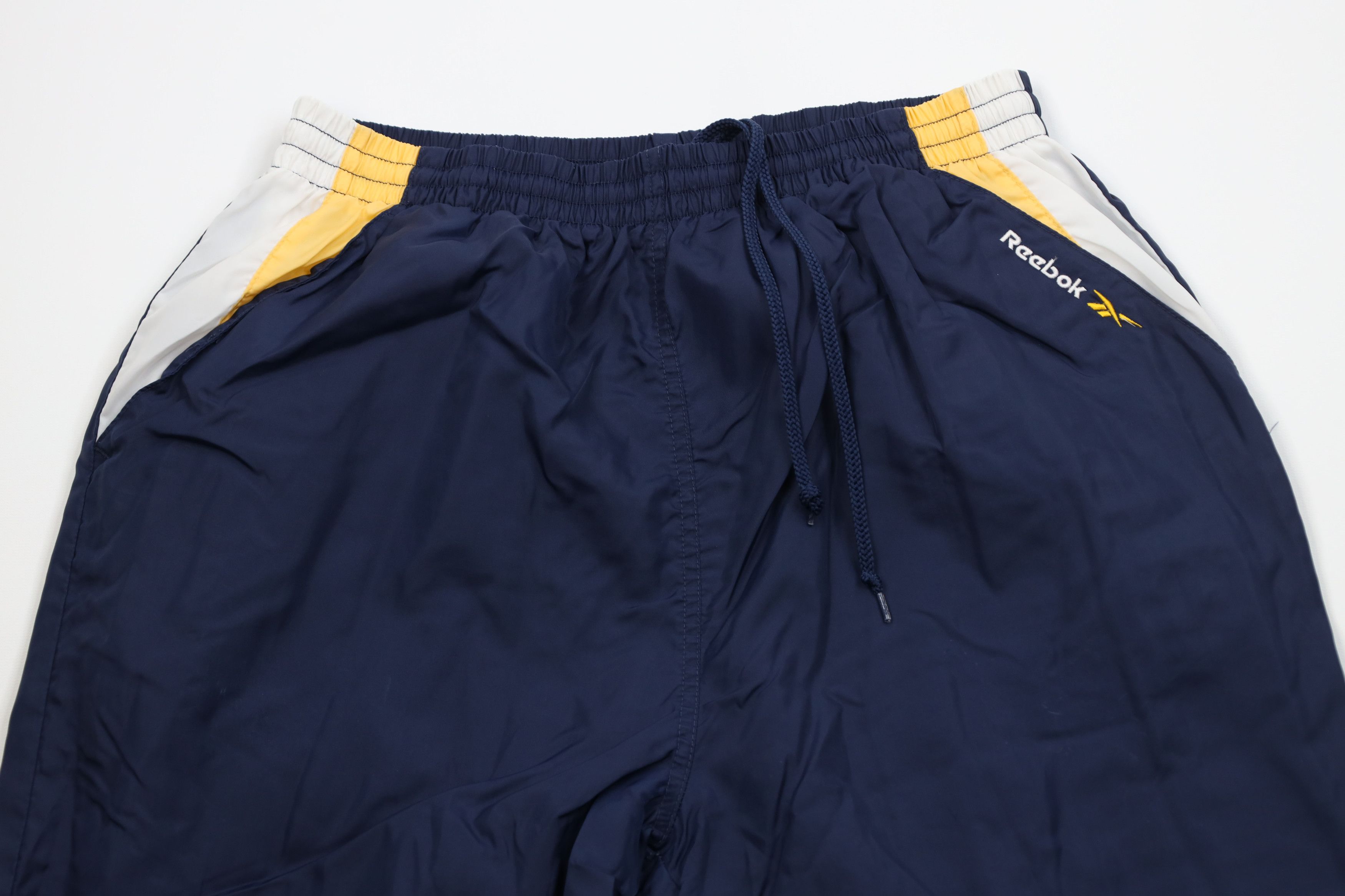 Reebok Vintage 90s Reebok Spell Out Lined Windbreaker Pants Blue Size US 36 / EU 52 - 2 Thumbnail