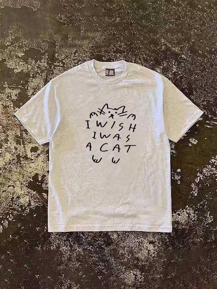 Japanese Brand × Vintage Loose Letter Print Short Sleeve T-Shirt Light Grey Size US XL / EU 56 / 4 - 1 Thumbnail