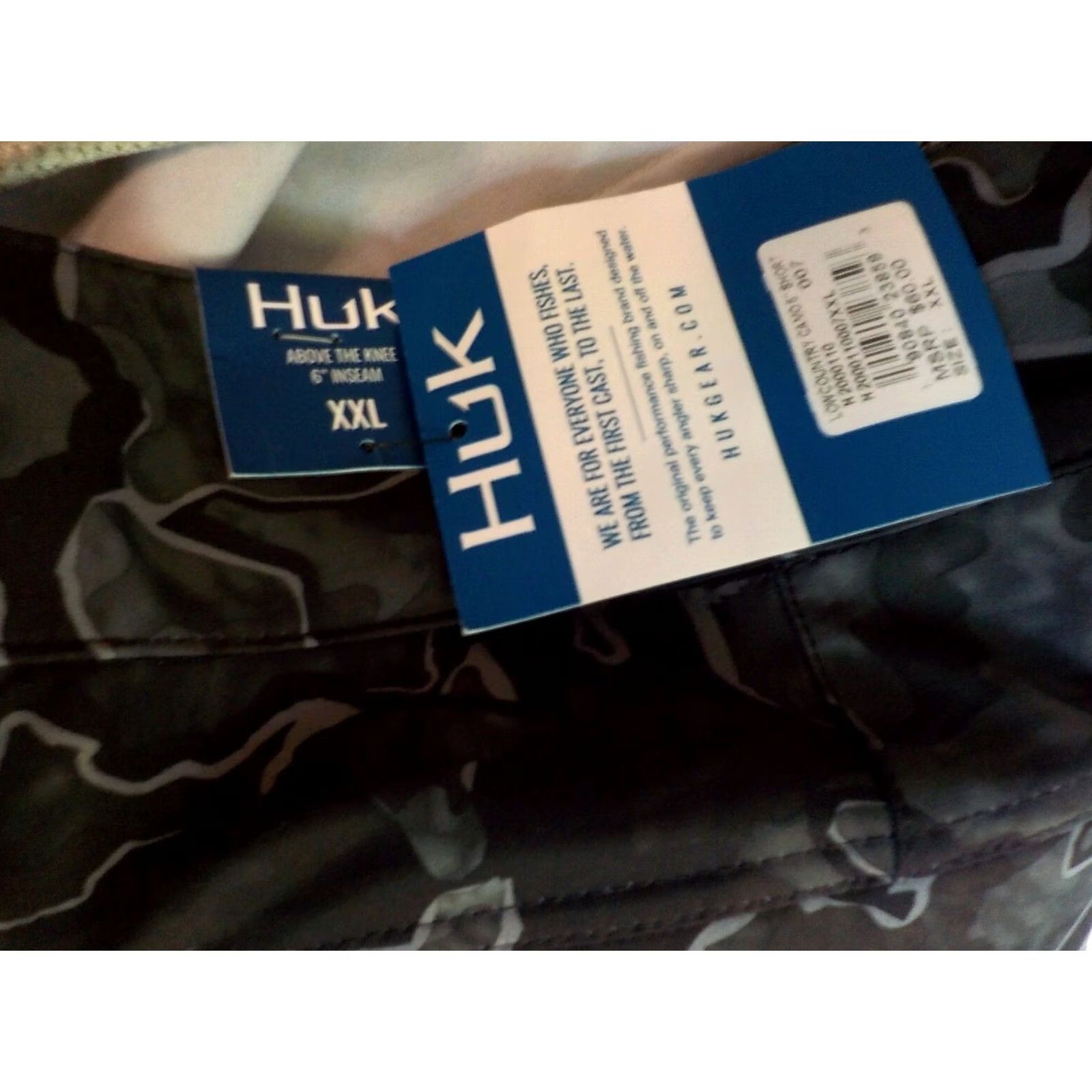Vintage HUK Low Country Camo 6" Shorts Black/Gray Poly/Elastane SZ XXL NWT Size US 39 - 5 Thumbnail