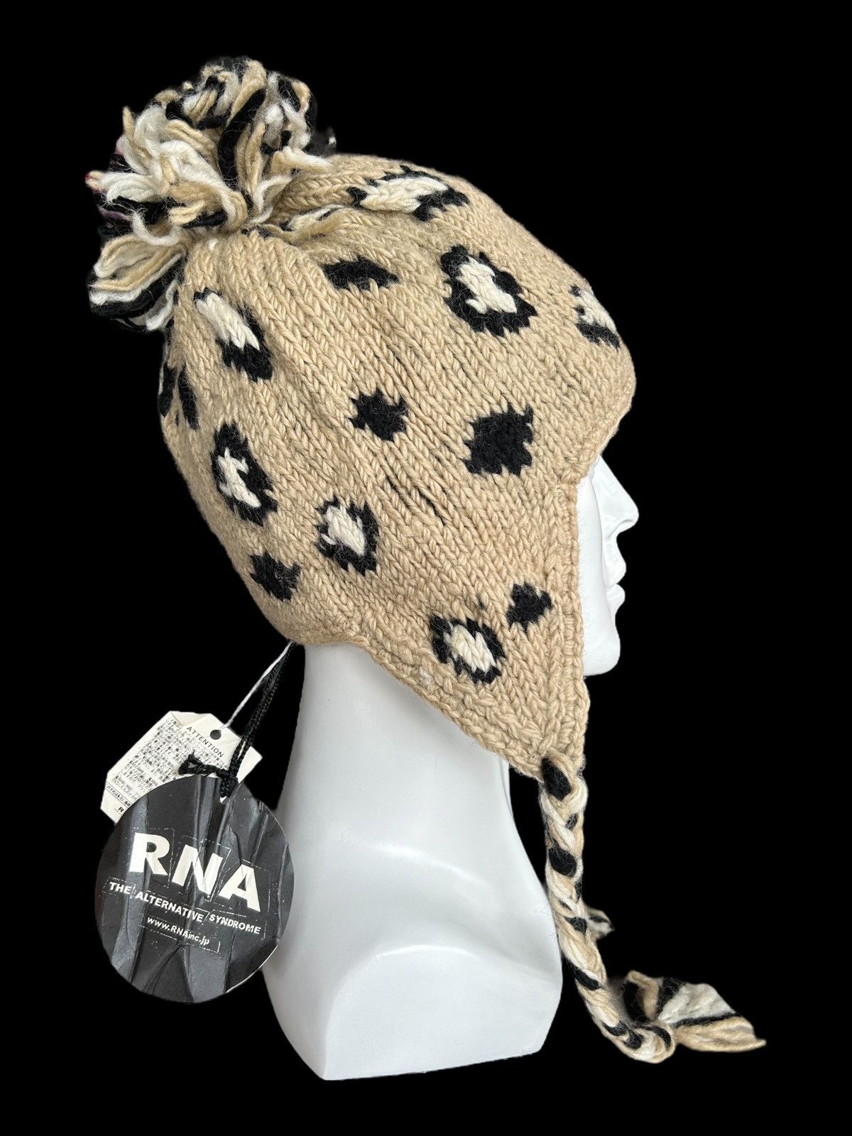 Japanese Brand × Kapital × Vintage Leopard RNA Rare design knitt wool Beanie Hats🎌☠️☠️ Size ONE SIZE - 1 Thumbnail